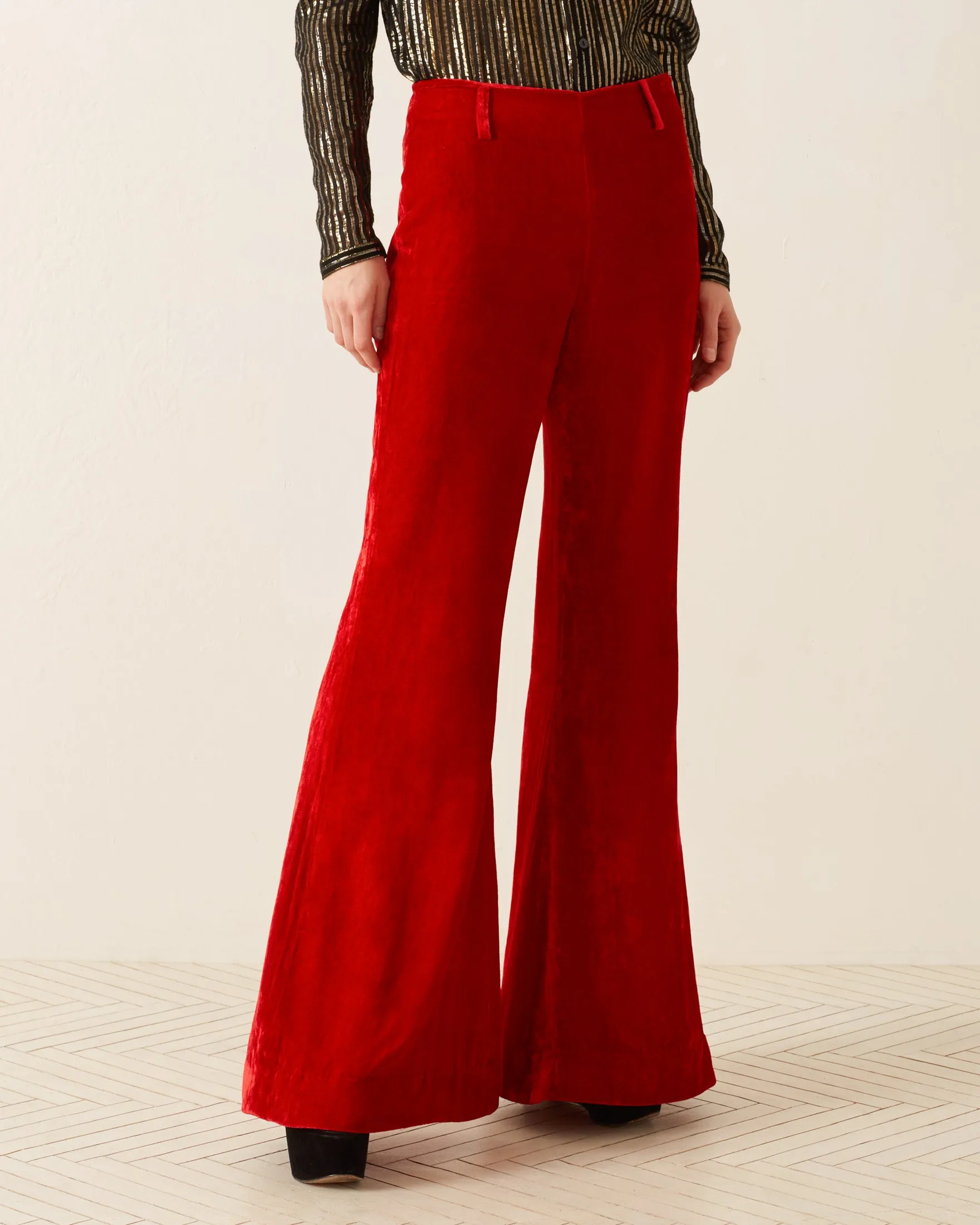 Charlie Cherry Velvet Pant sold by Alix of Bohemia