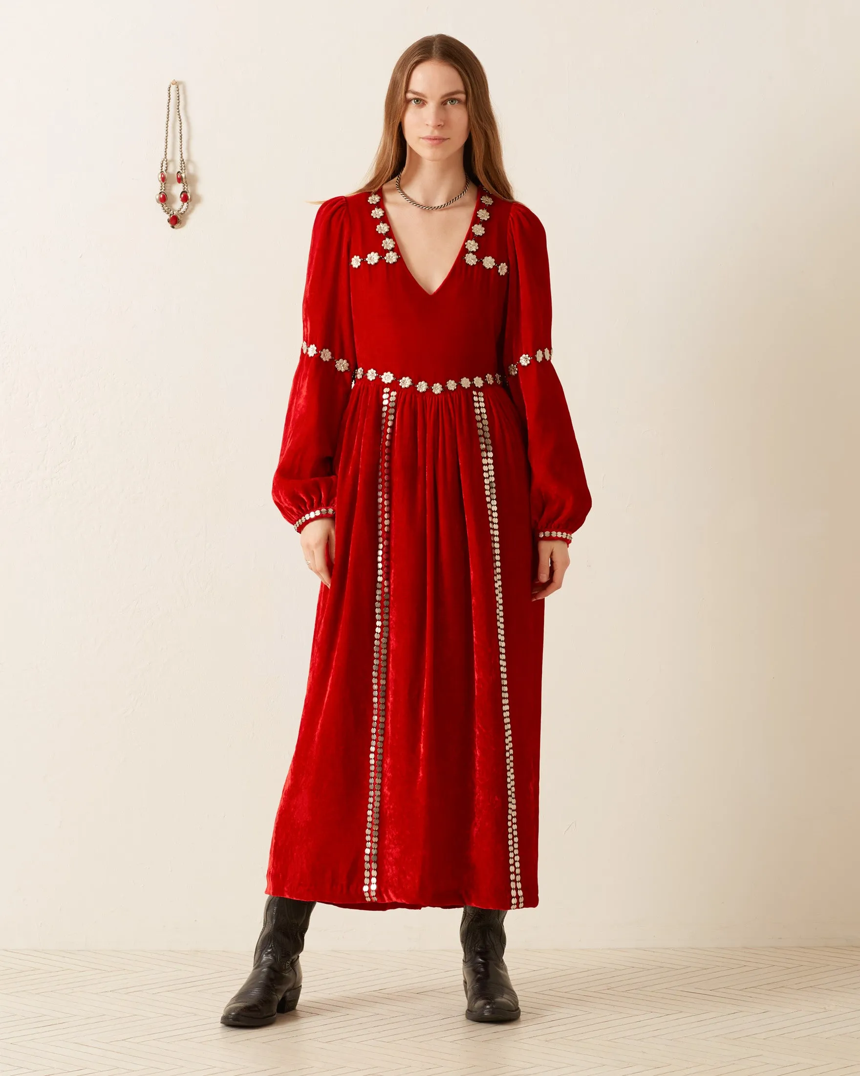 Imogen Ruby Velvet Dress sold by Alix of Bohemia
