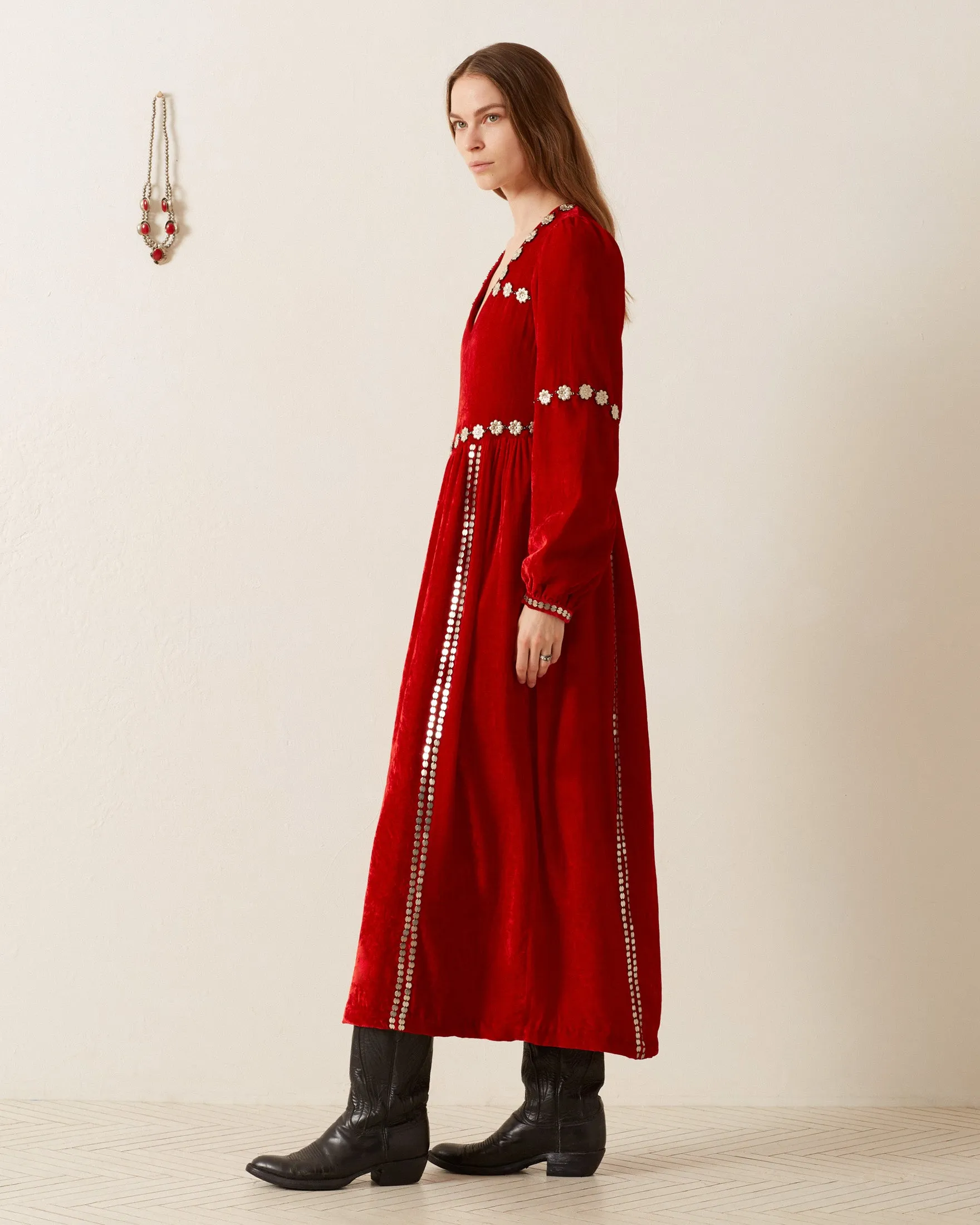 Imogen Ruby Velvet Dress sold by Alix of Bohemia product image thumbnail 5