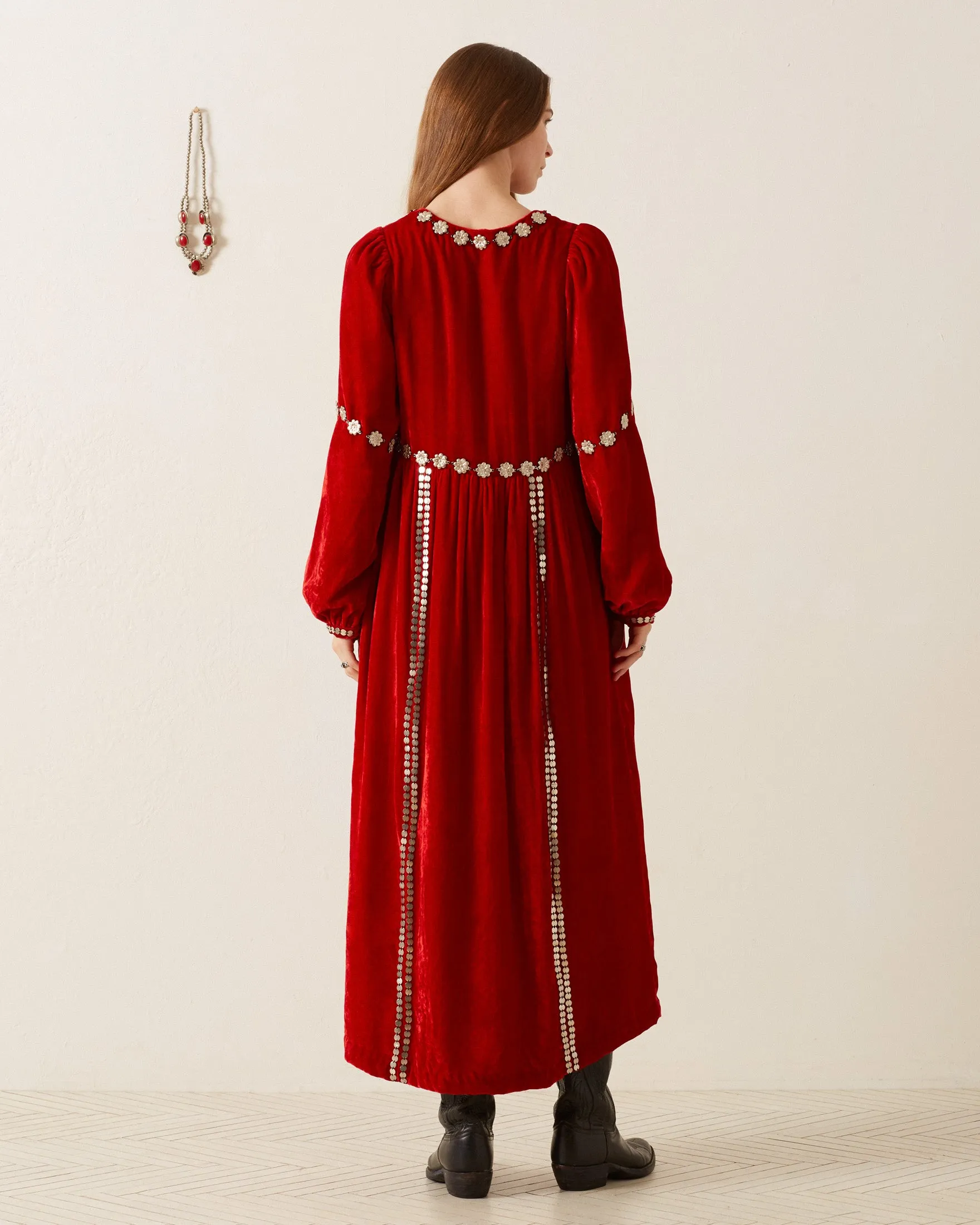 Imogen Ruby Velvet Dress sold by Alix of Bohemia product image thumbnail 4