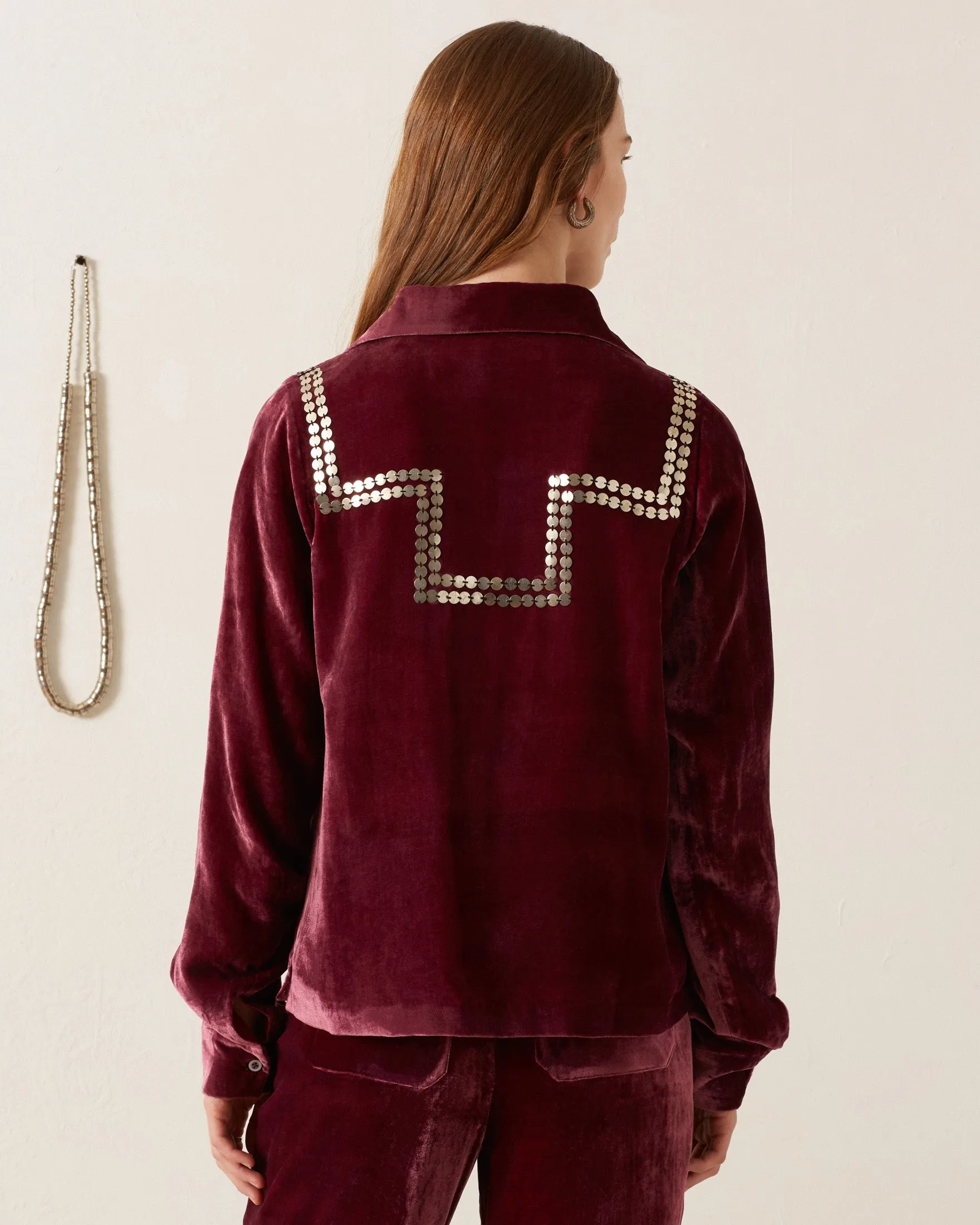 Dolly Plum Velvet Shirt sold by Alix of Bohemia product image thumbnail 4