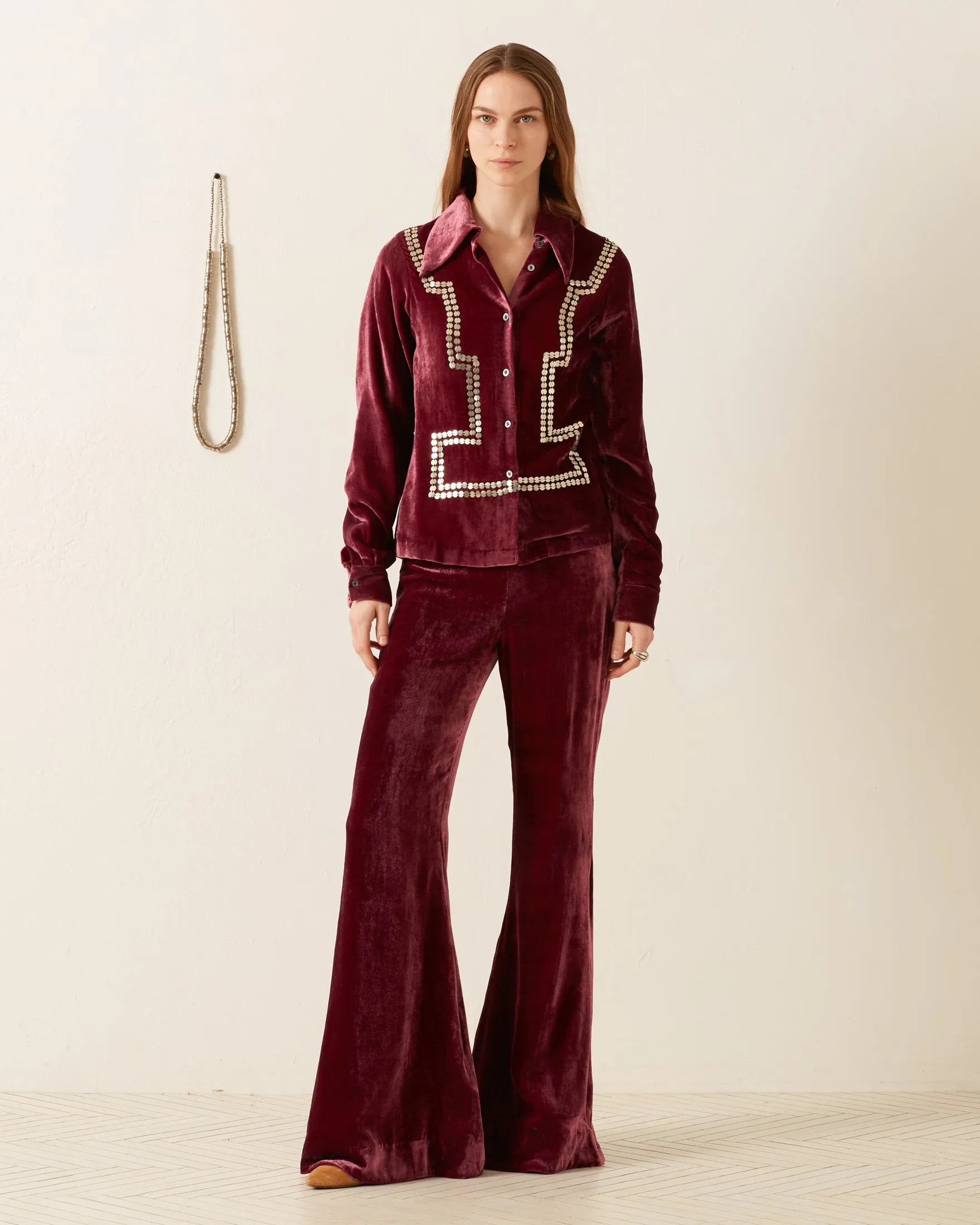 Dolly Plum Velvet Shirt sold by Alix of Bohemia product image thumbnail 5