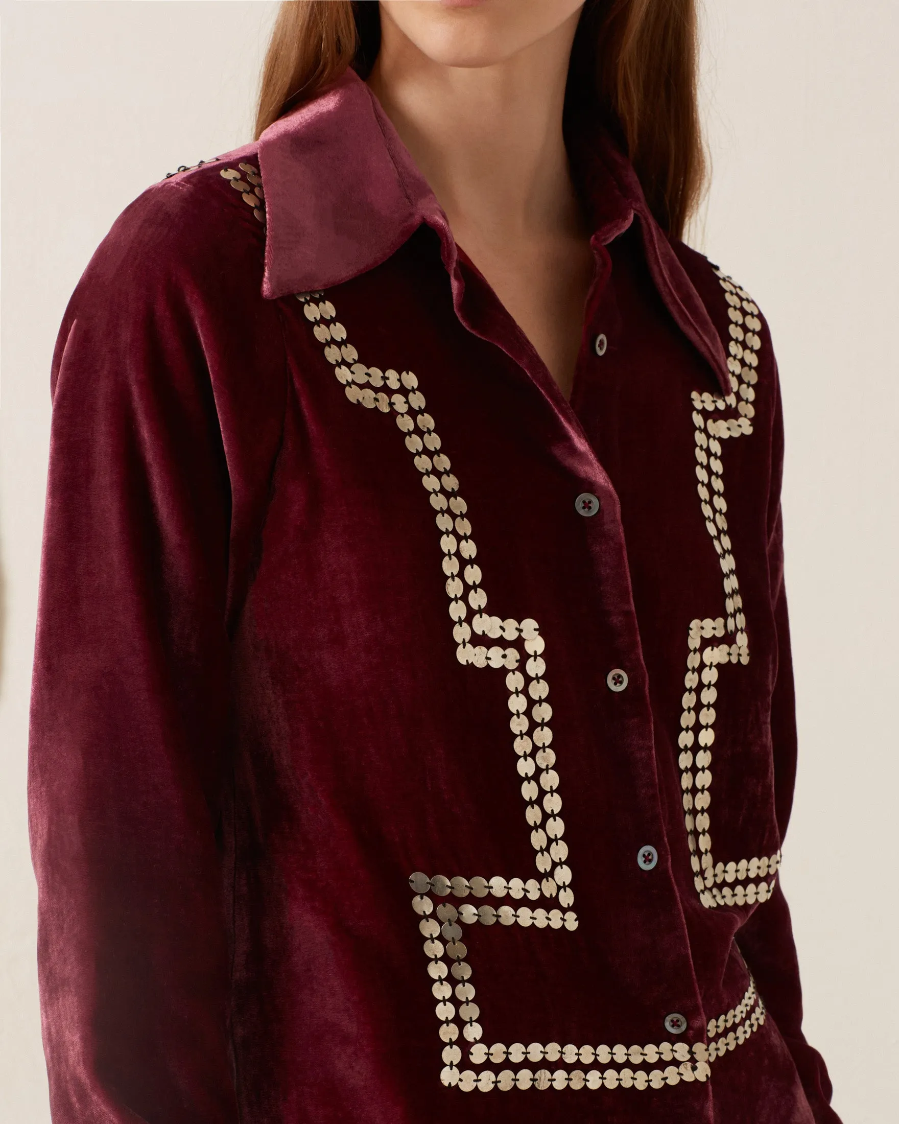 Dolly Plum Velvet Shirt sold by Alix of Bohemia product image thumbnail 2