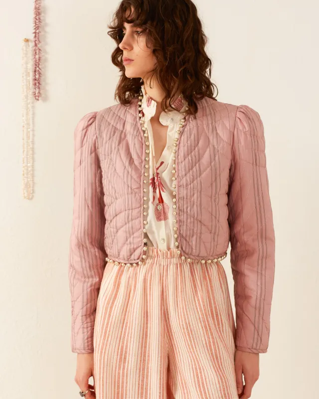 Pasha Petal Beaded Crop Jacket made by Alix of Bohemia