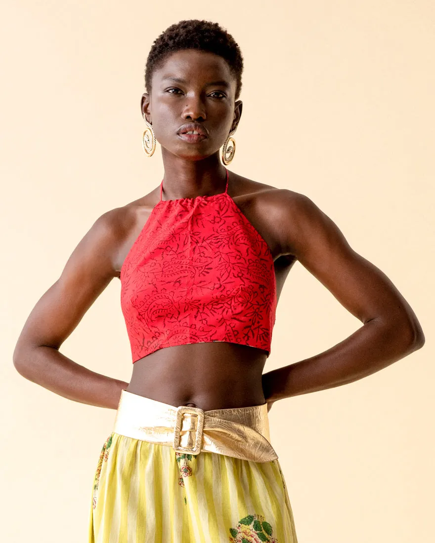Marmi Rosy Red Tie Top sold by Alix of Bohemia