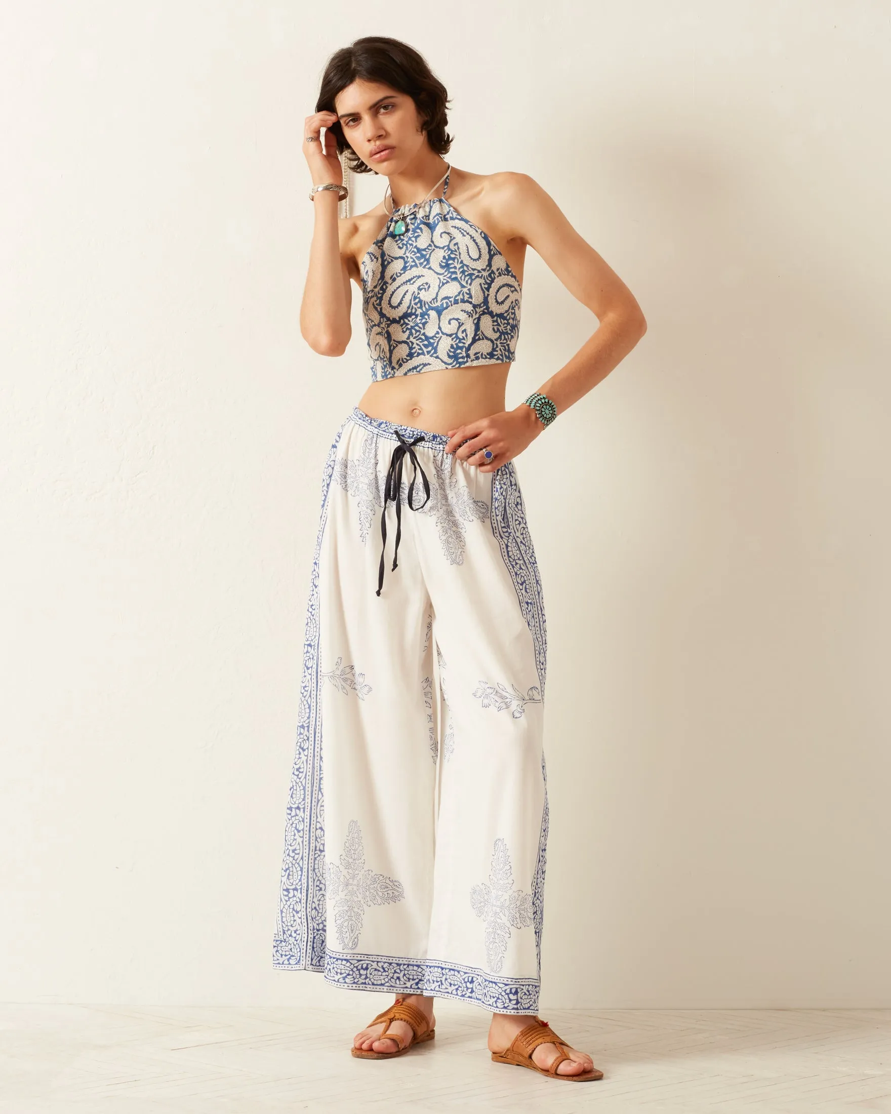 Marmi Indigo Paisley Tie Top sold by Alix of Bohemia product image thumbnail 4