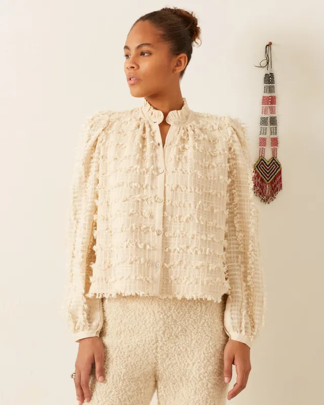 Ana Snow Feather Shirt sold by Alix of Bohemia