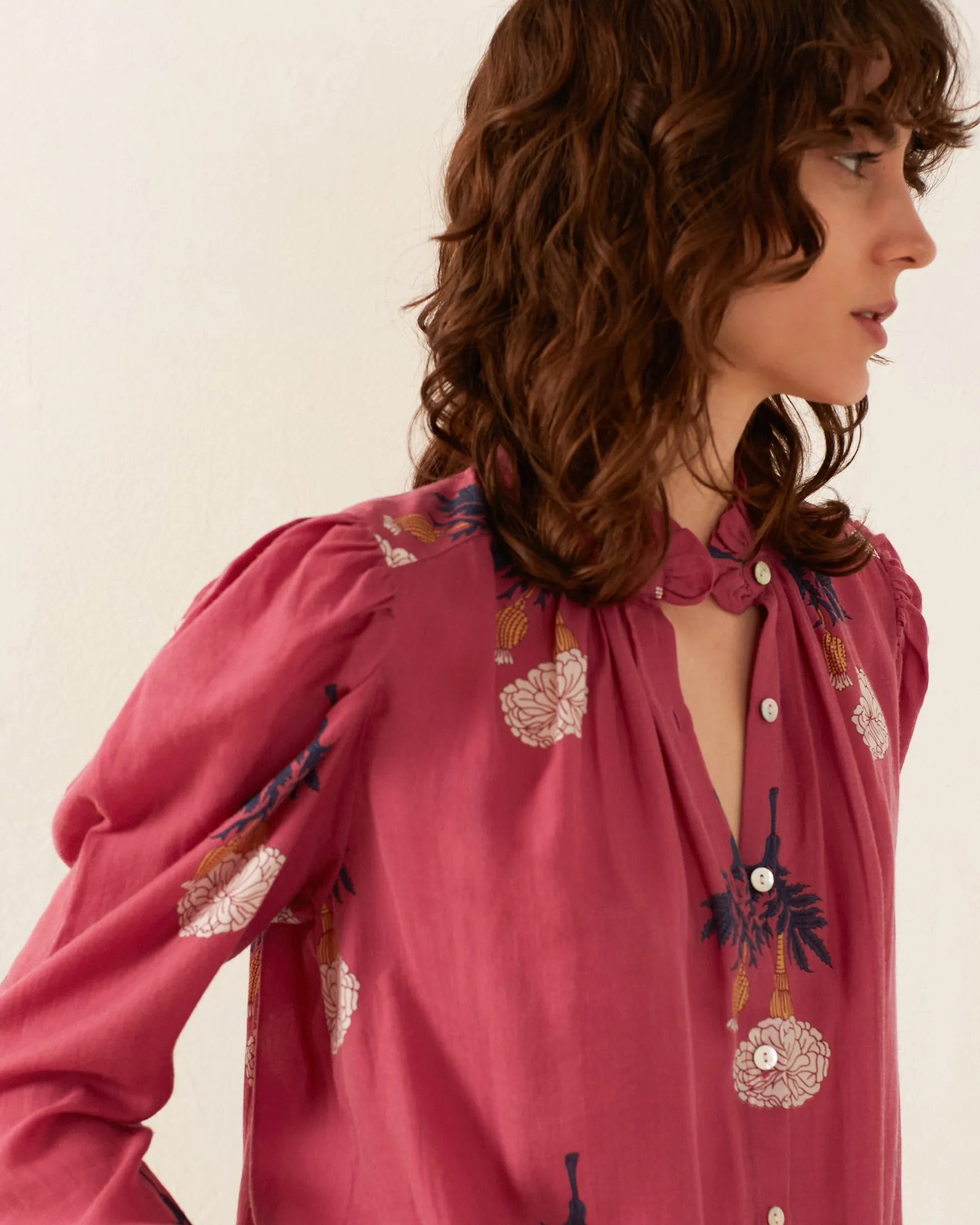 Arte Hibiscus Rose Shirt sold by Alix of Bohemia product image thumbnail 5