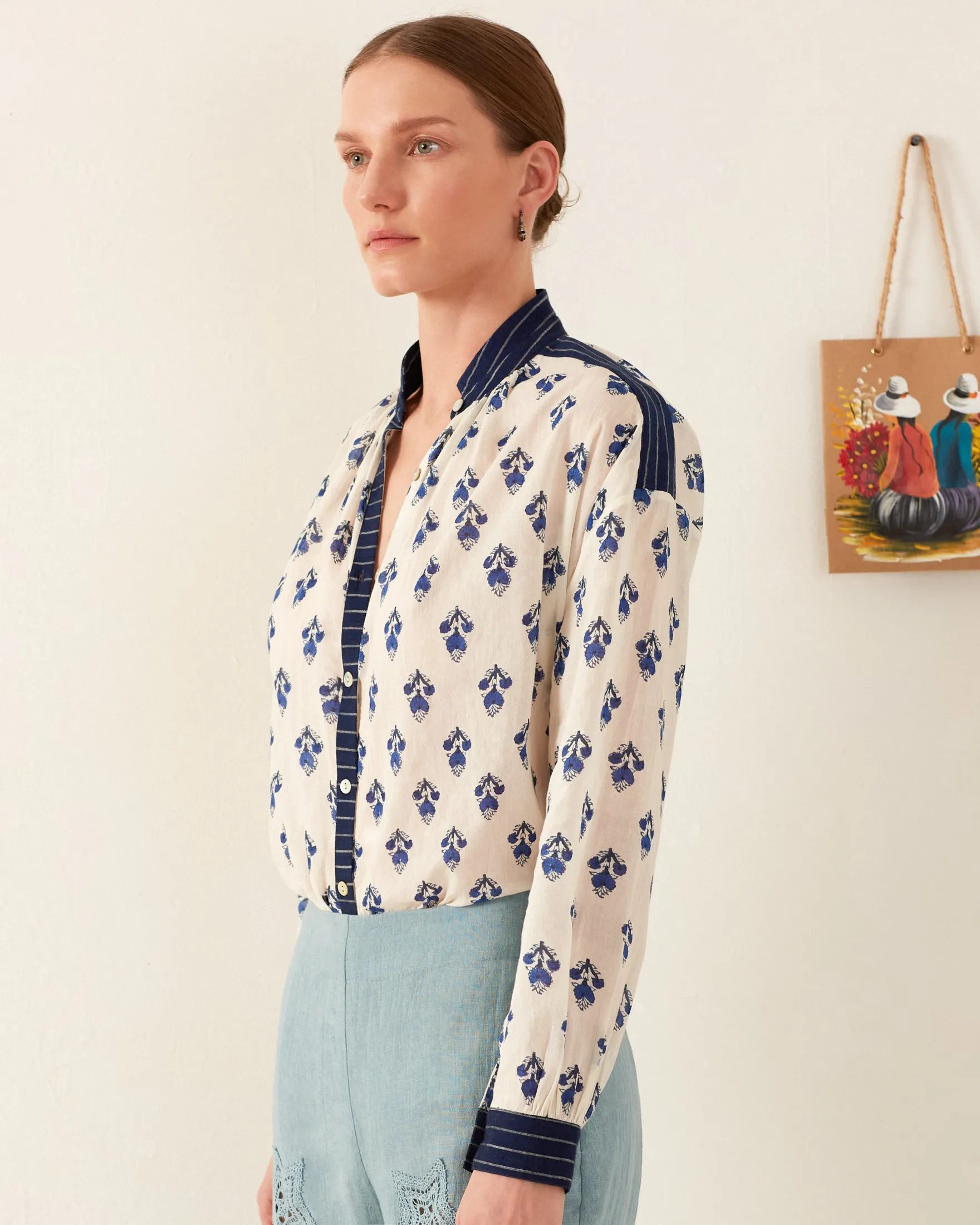 Kiki Indigo Bhutti Shirt sold by Alix of Bohemia product image thumbnail 3