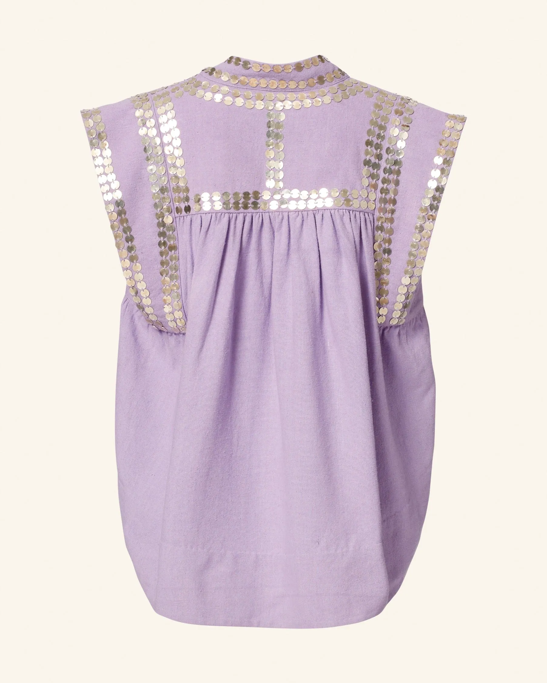 Nehru Lavender Coin Top sold by Alix of Bohemia product image thumbnail 4