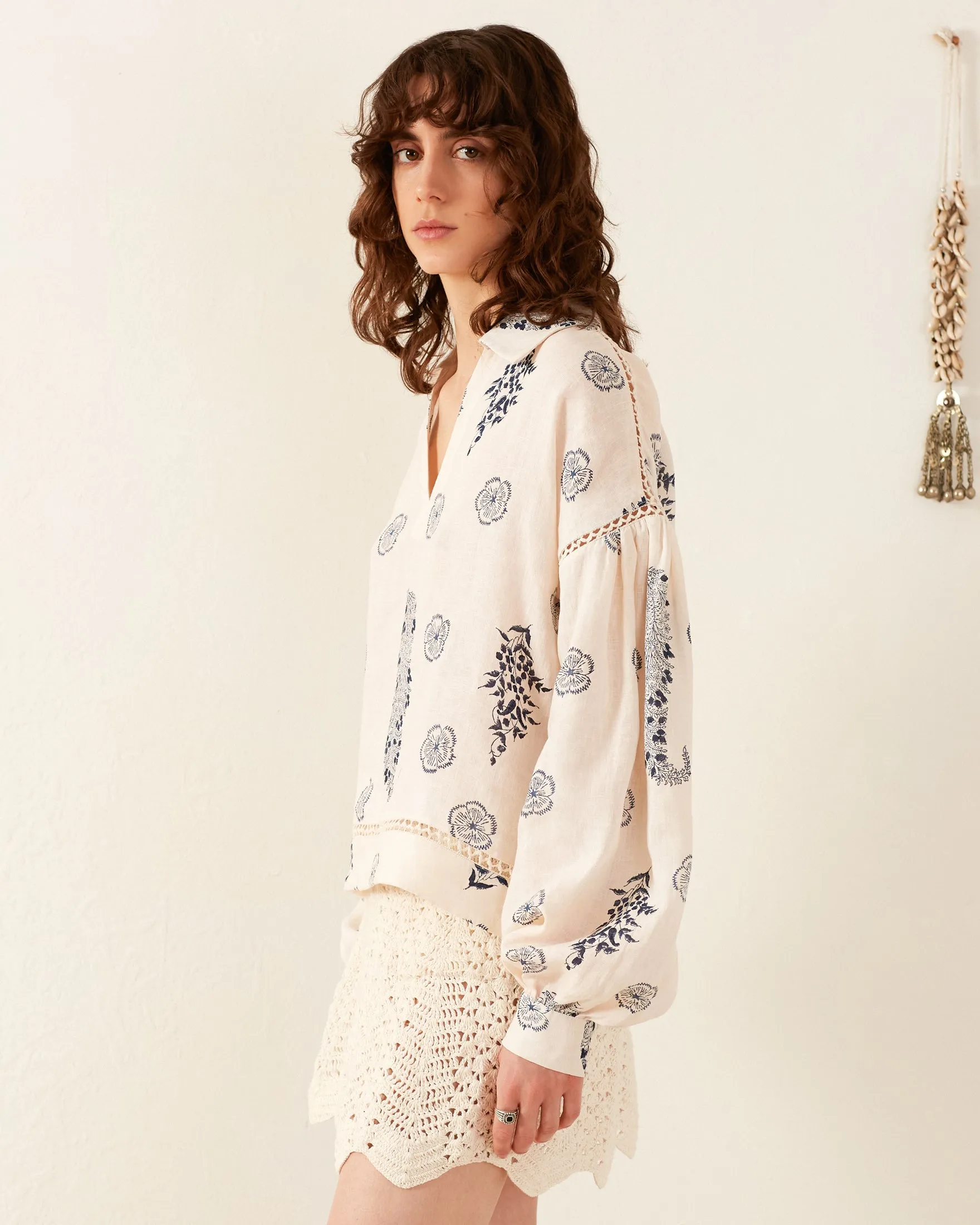 Dylan Porcelain Linen Top sold by Alix of Bohemia product image thumbnail 3