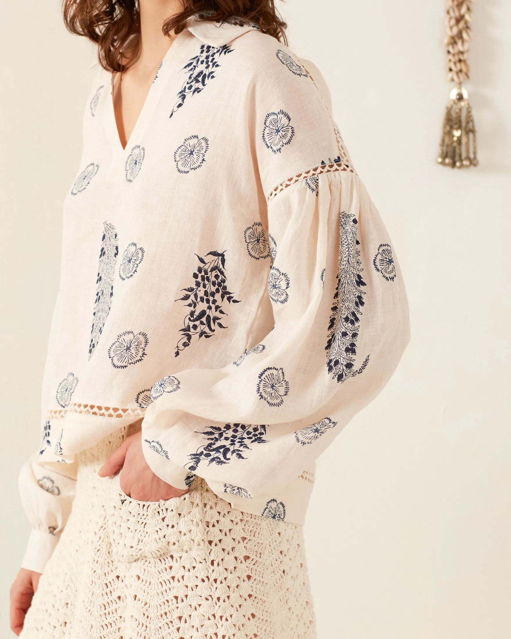 Dylan Porcelain Linen Top sold by Alix of Bohemia product image thumbnail 4