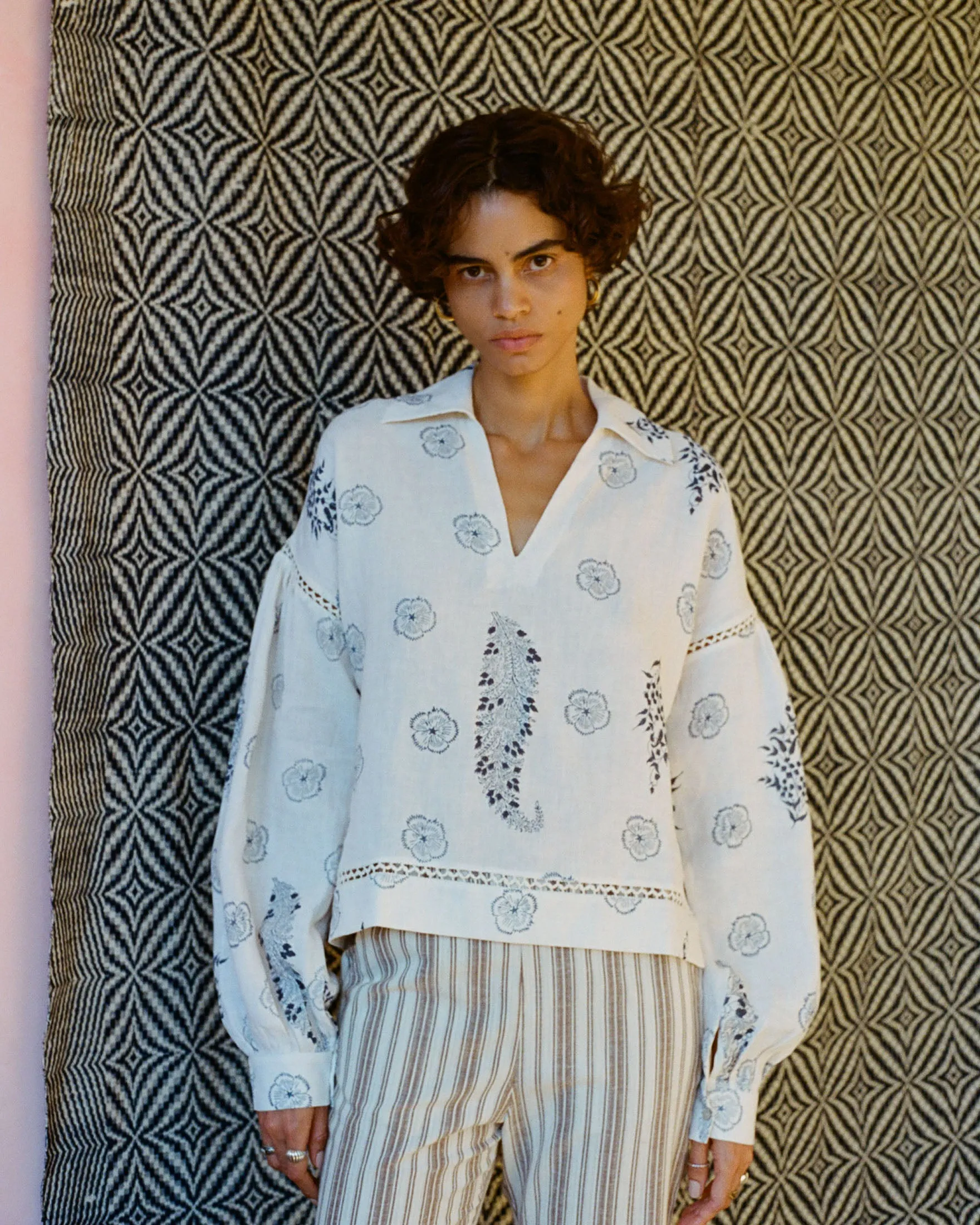 Dylan Porcelain Linen Top sold by Alix of Bohemia product image thumbnail 2