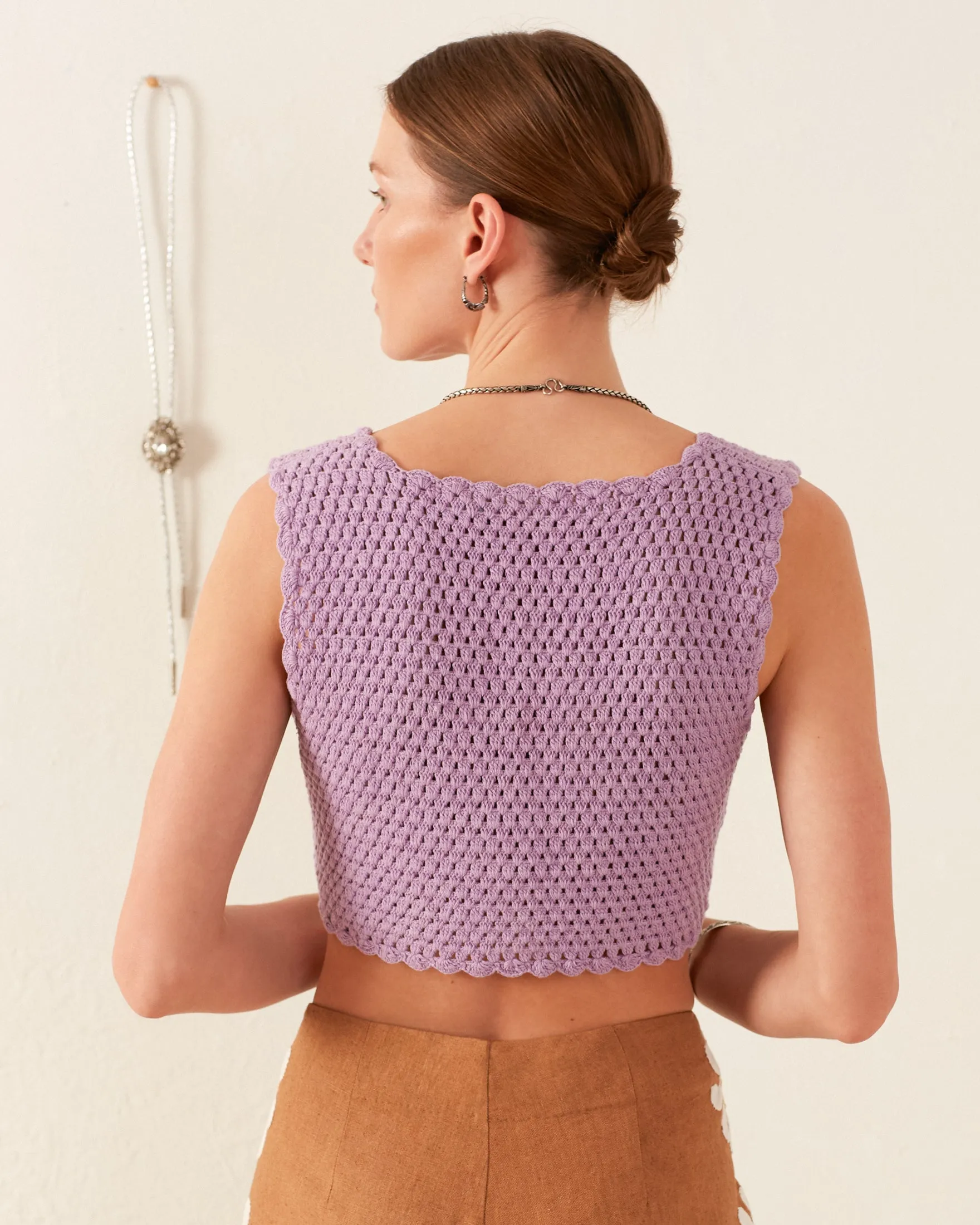 Ludi Lavender Crochet Top sold by Alix of Bohemia product image thumbnail 5