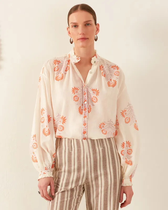 Poet Papaya Aster Blouse sold by Alix of Bohemia