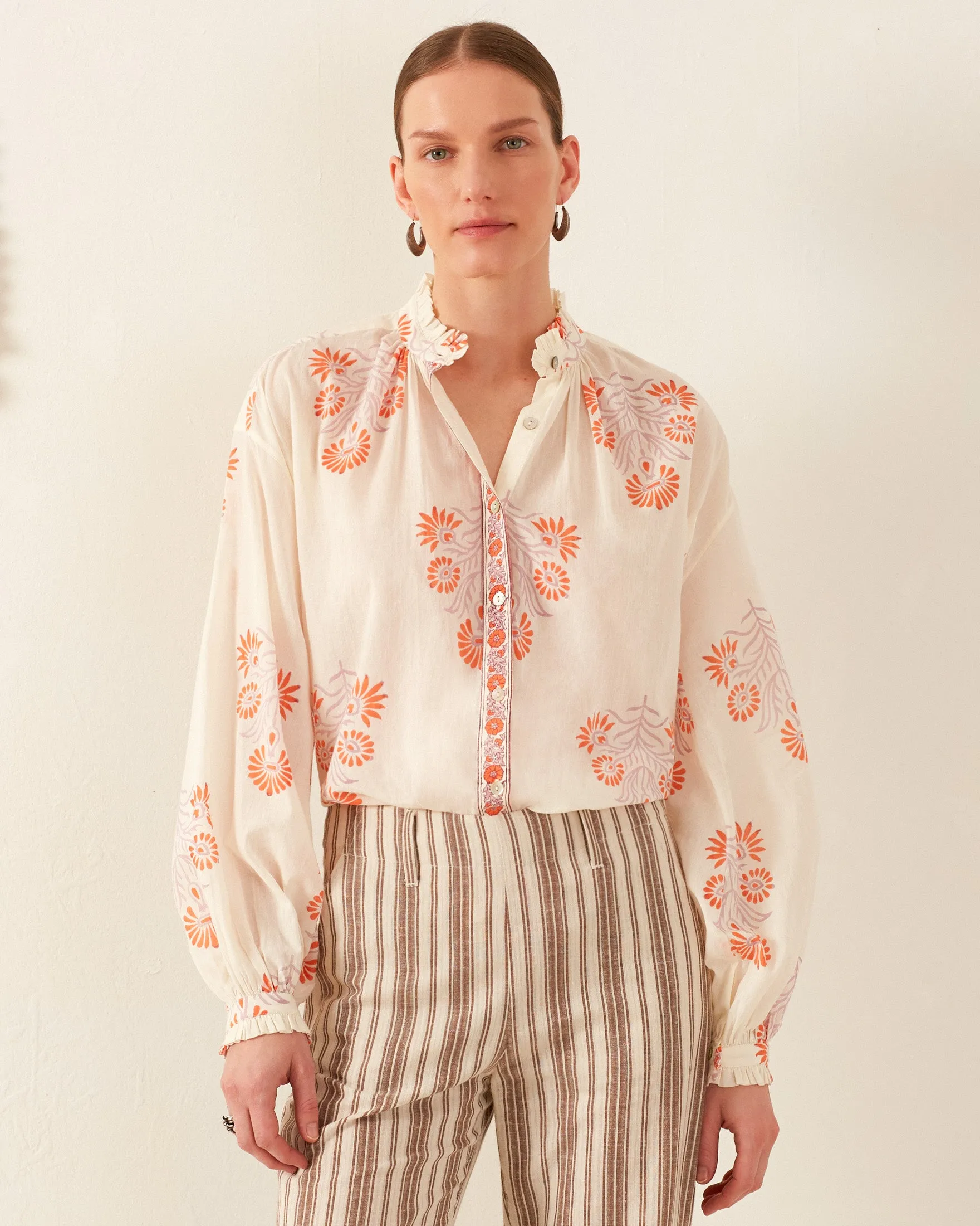 Poet Papaya Aster Blouse sold by Alix of Bohemia