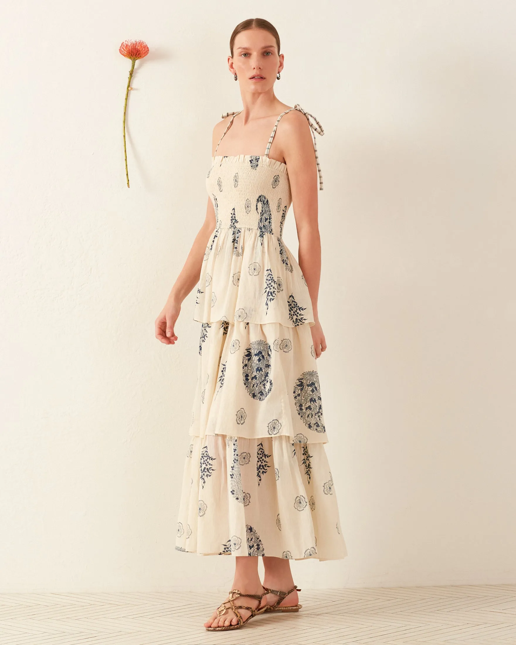 Kaia Porcelain Tier Dress sold by Alix of Bohemia product image thumbnail 4