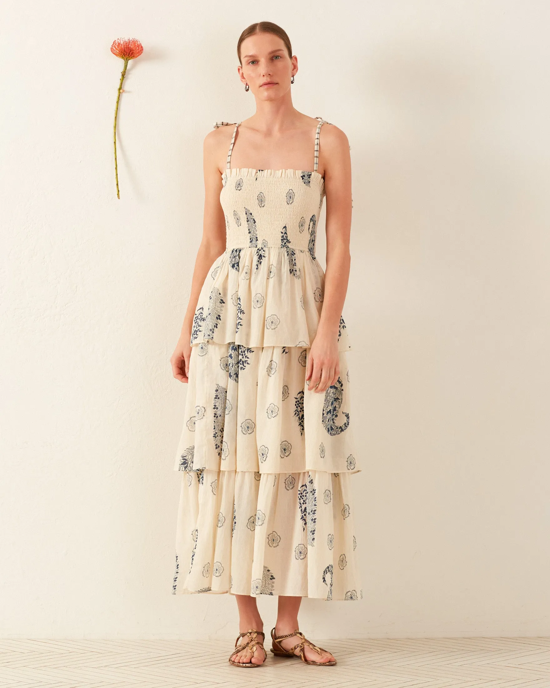 Kaia Porcelain Tier Dress sold by Alix of Bohemia