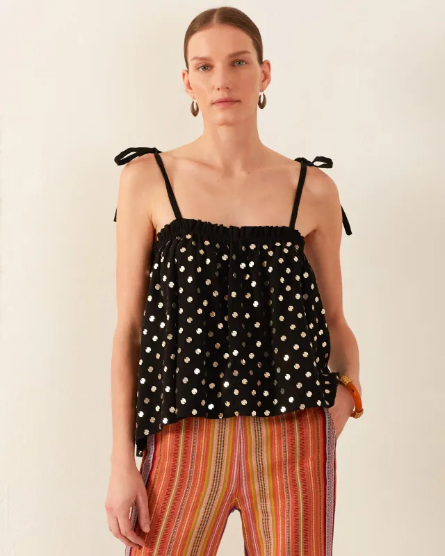 Lila Night Sky Coin Top made by Alix of Bohemia