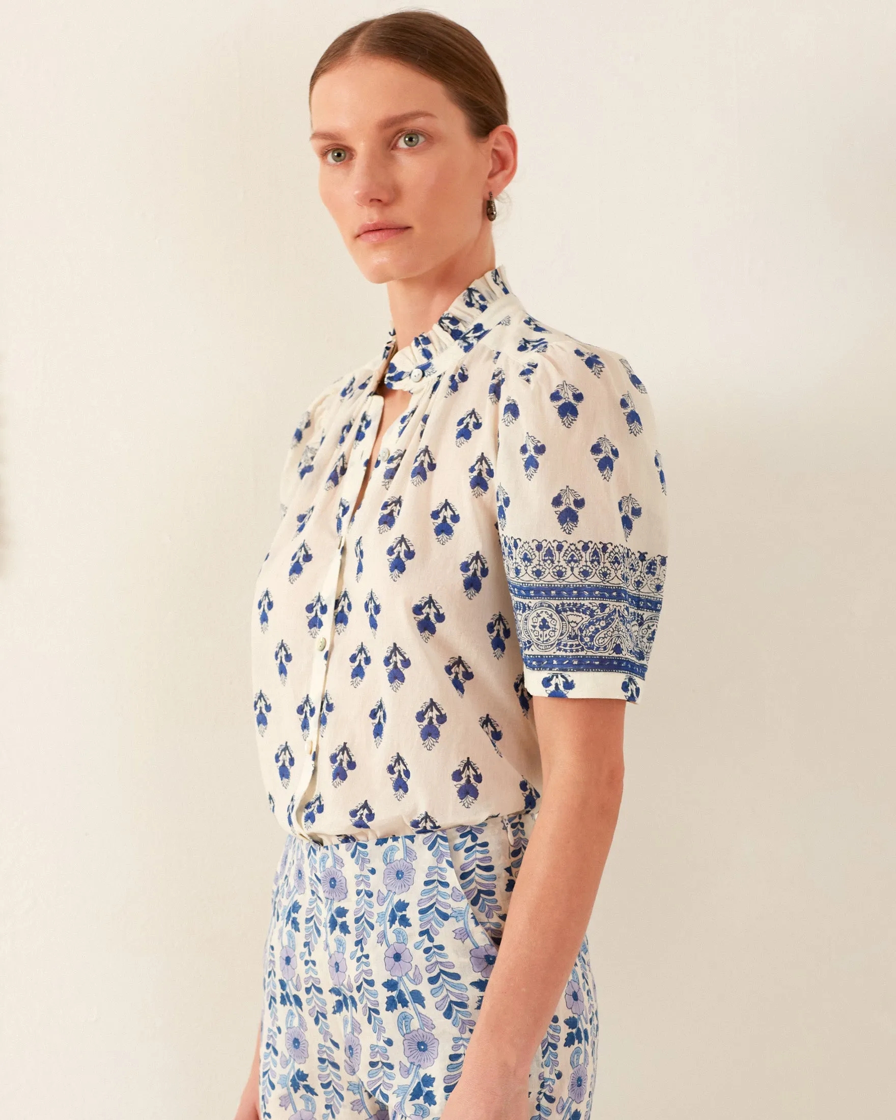 Winnie Indigo Bhutti Shirt sold by Alix of Bohemia