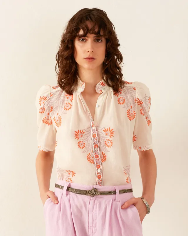 Winn Papaya Aster Shirt made by Alix of Bohemia