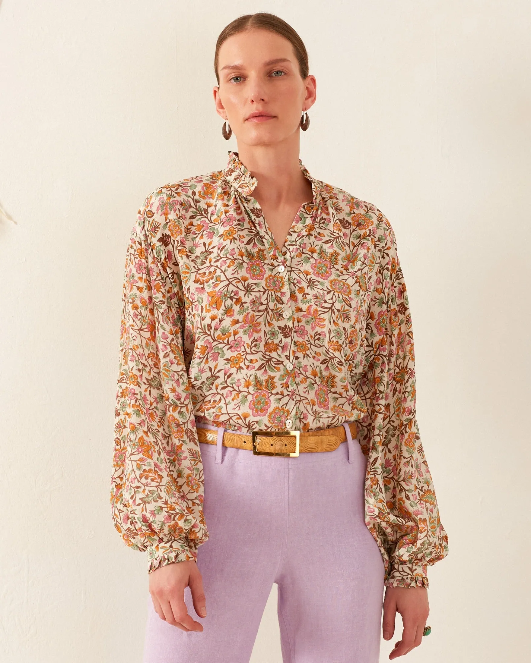 Poet Garden Party Silk Blouse sold by Alix of Bohemia