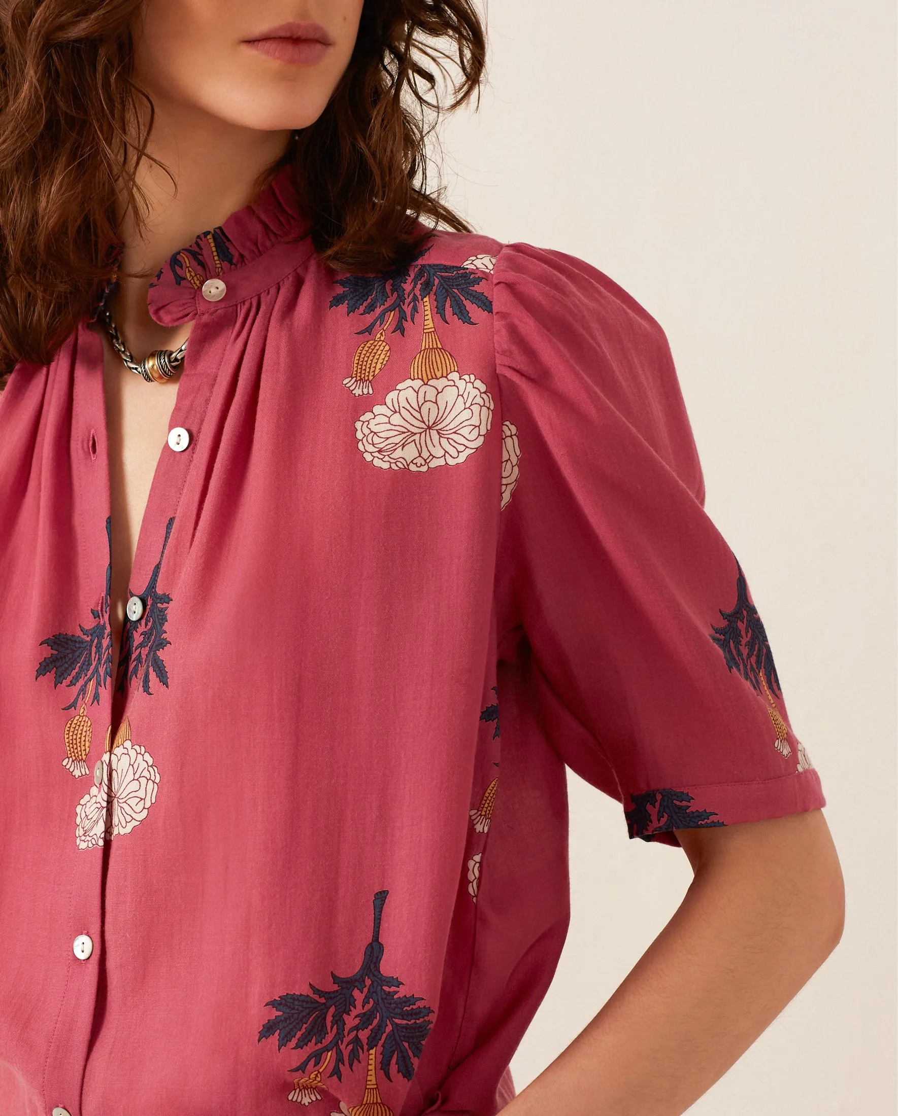 Winn Hibiscus Rose Shirt sold by Alix of Bohemia product image thumbnail 2
