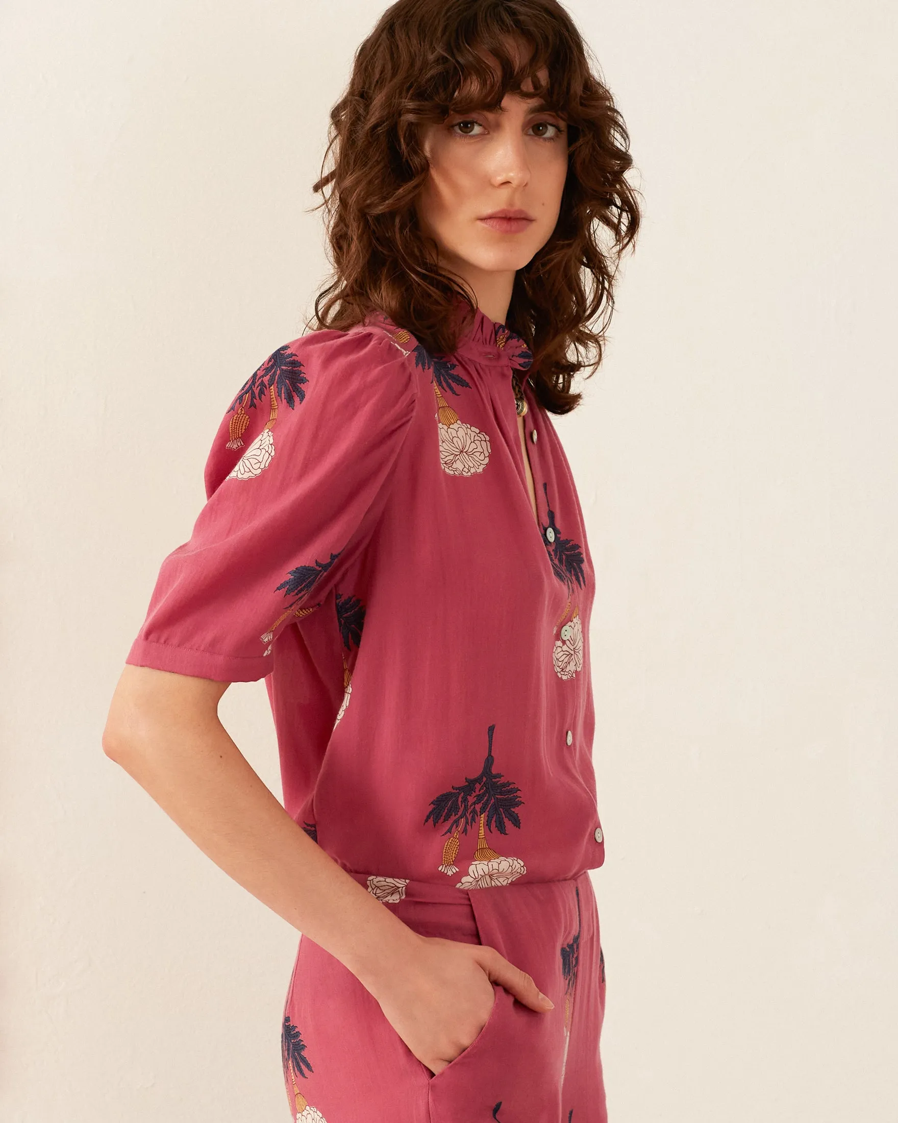Winn Hibiscus Rose Shirt sold by Alix of Bohemia product image thumbnail 3