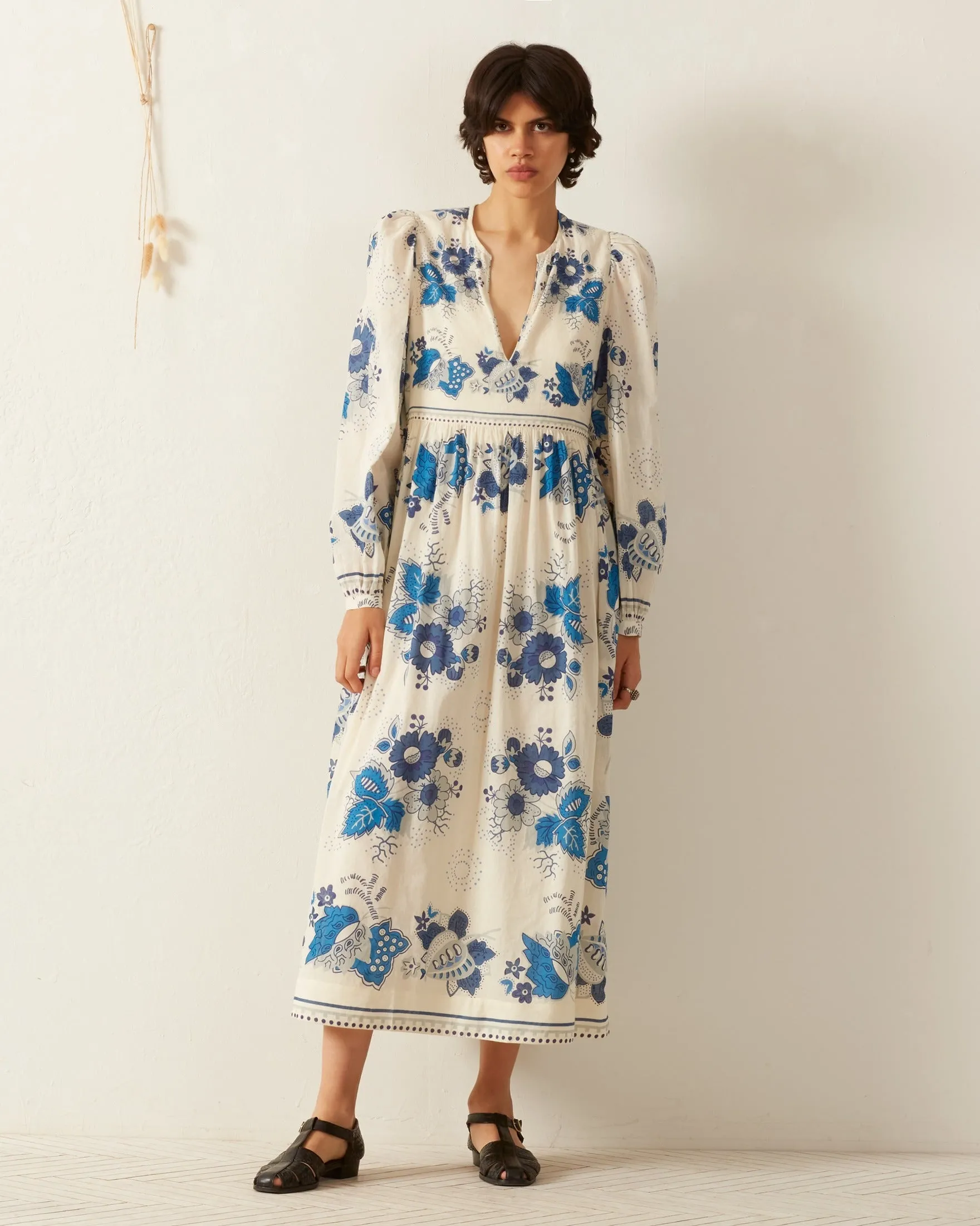 Winifred Blue China Panel Dress sold by Alix of Bohemia