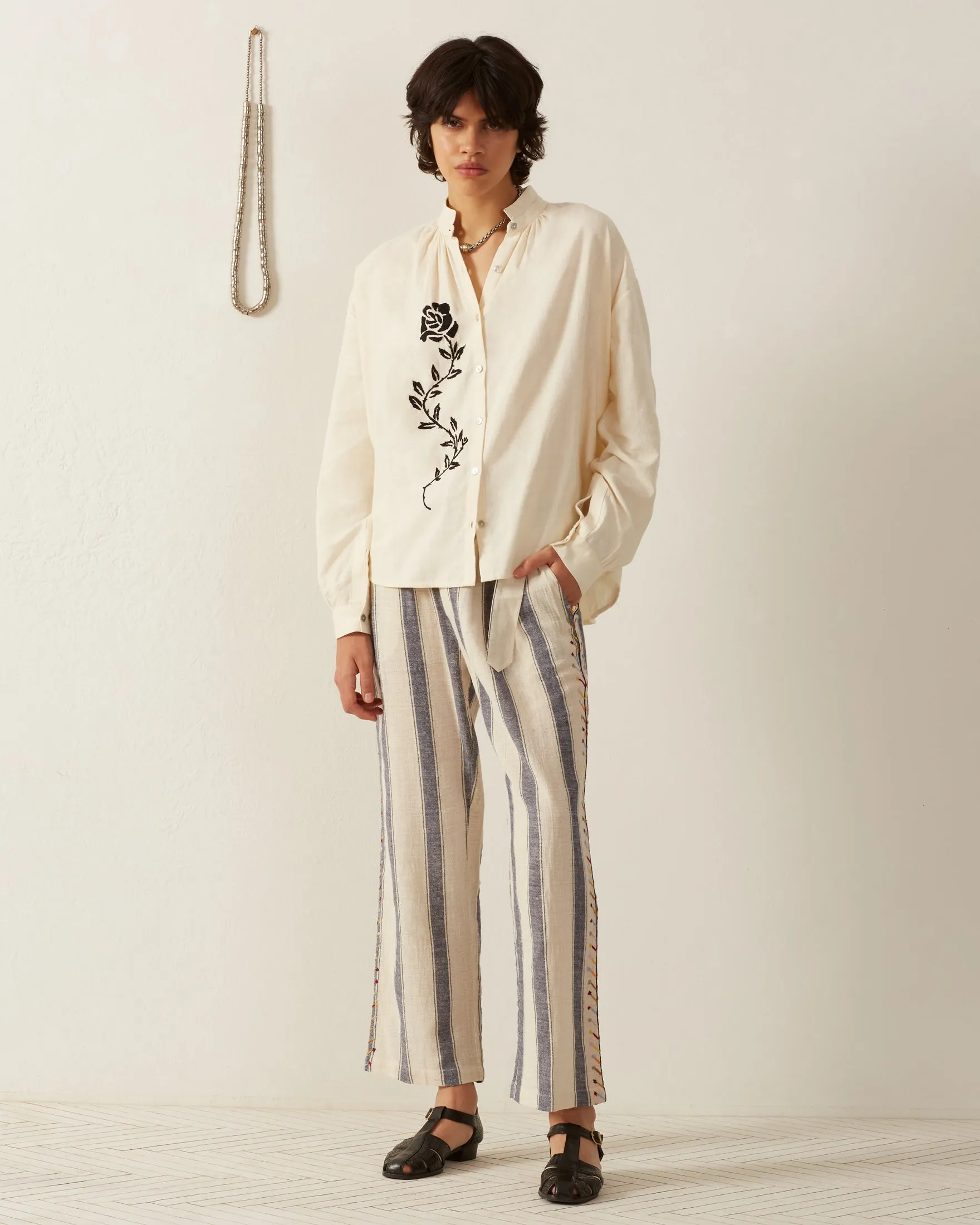 Kiki Noir Rose Embroidered Shirt sold by Alix of Bohemia product image thumbnail 5