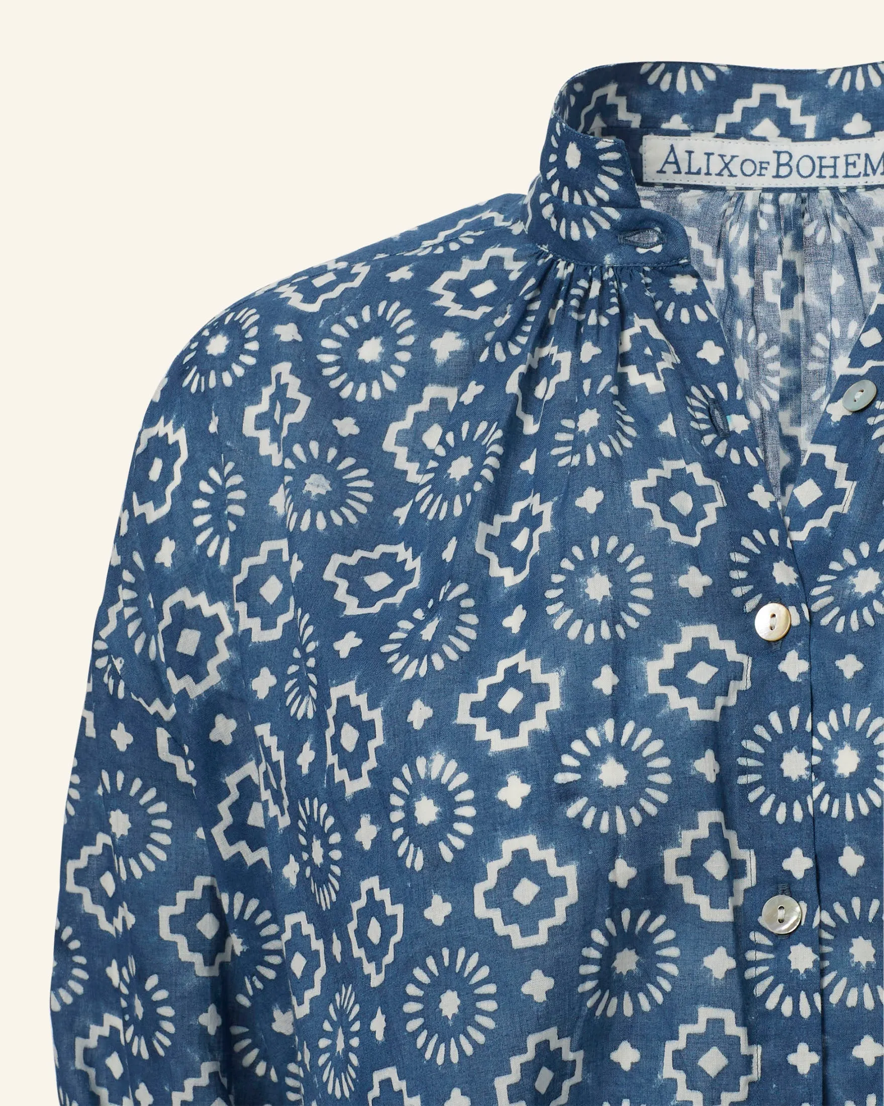 Kiki Indigo Mosaic Shirt sold by Alix of Bohemia product image thumbnail 4