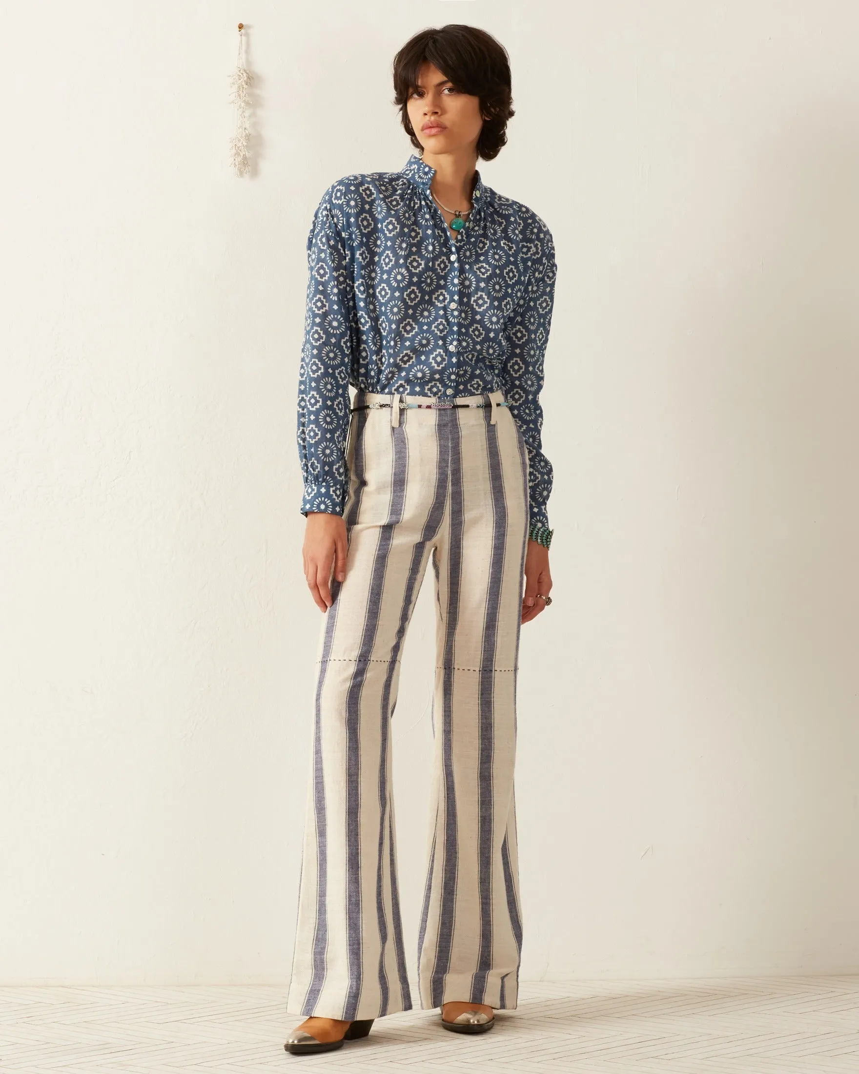 Kiki Indigo Mosaic Shirt sold by Alix of Bohemia product image thumbnail 5