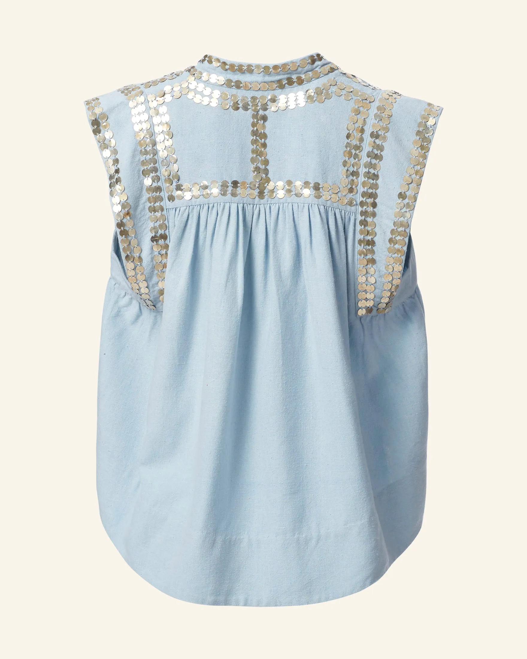 Nehru Silver Sky Top sold by Alix of Bohemia product image thumbnail 5