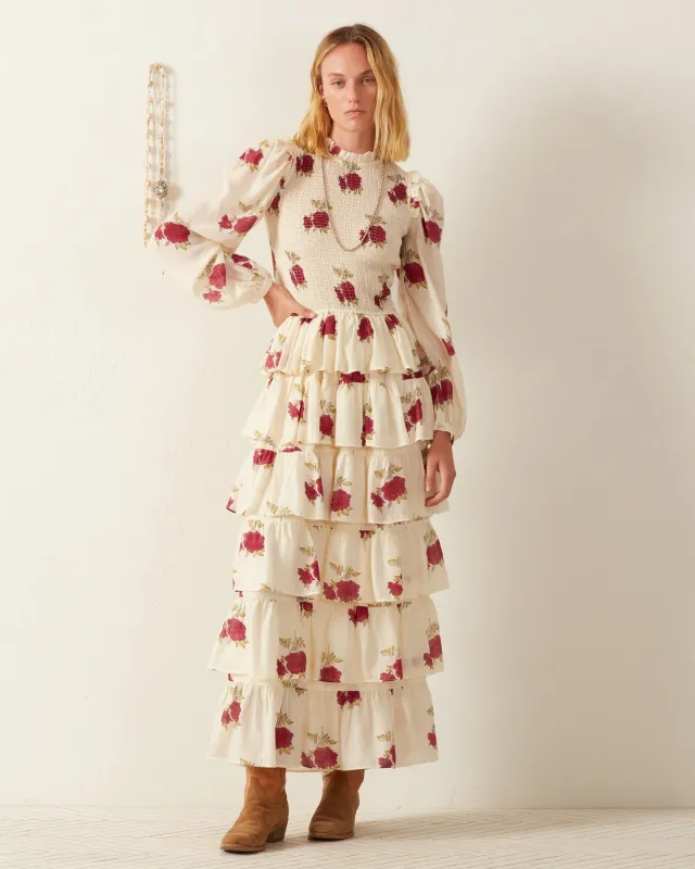 Shelby Cerise Rosette Dress made by Alix of Bohemia