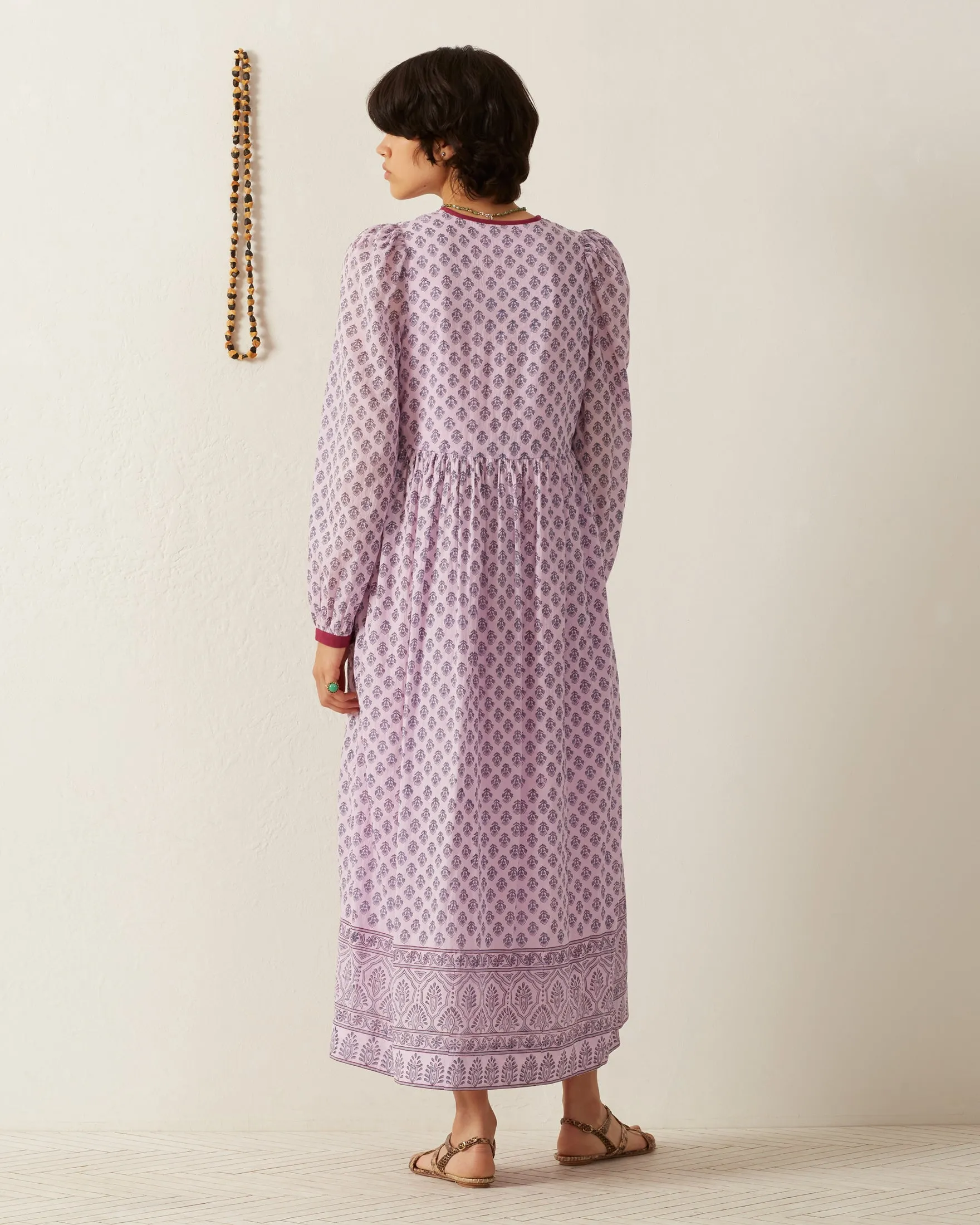 Winifred Lilac Bhutti Dress sold by Alix of Bohemia product image thumbnail 3