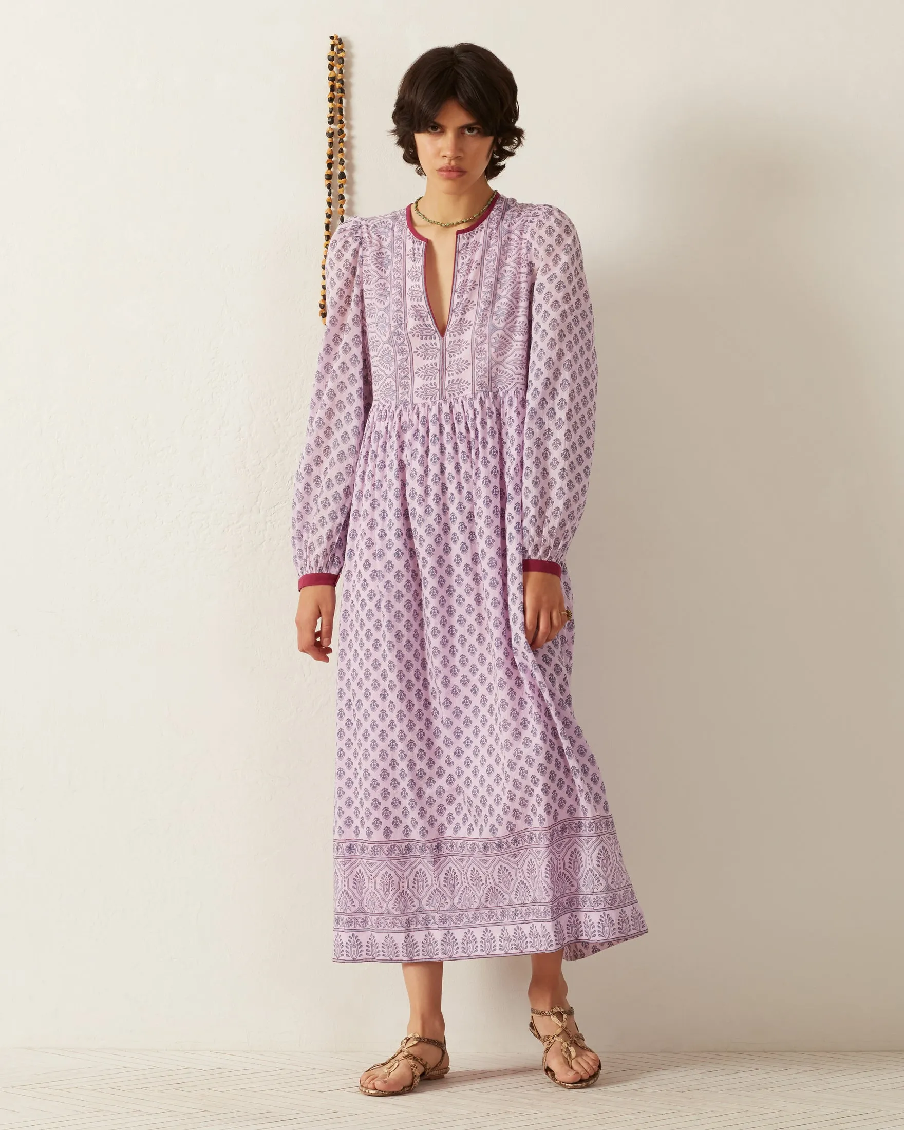 Winifred Lilac Bhutti Dress sold by Alix of Bohemia product image thumbnail 2