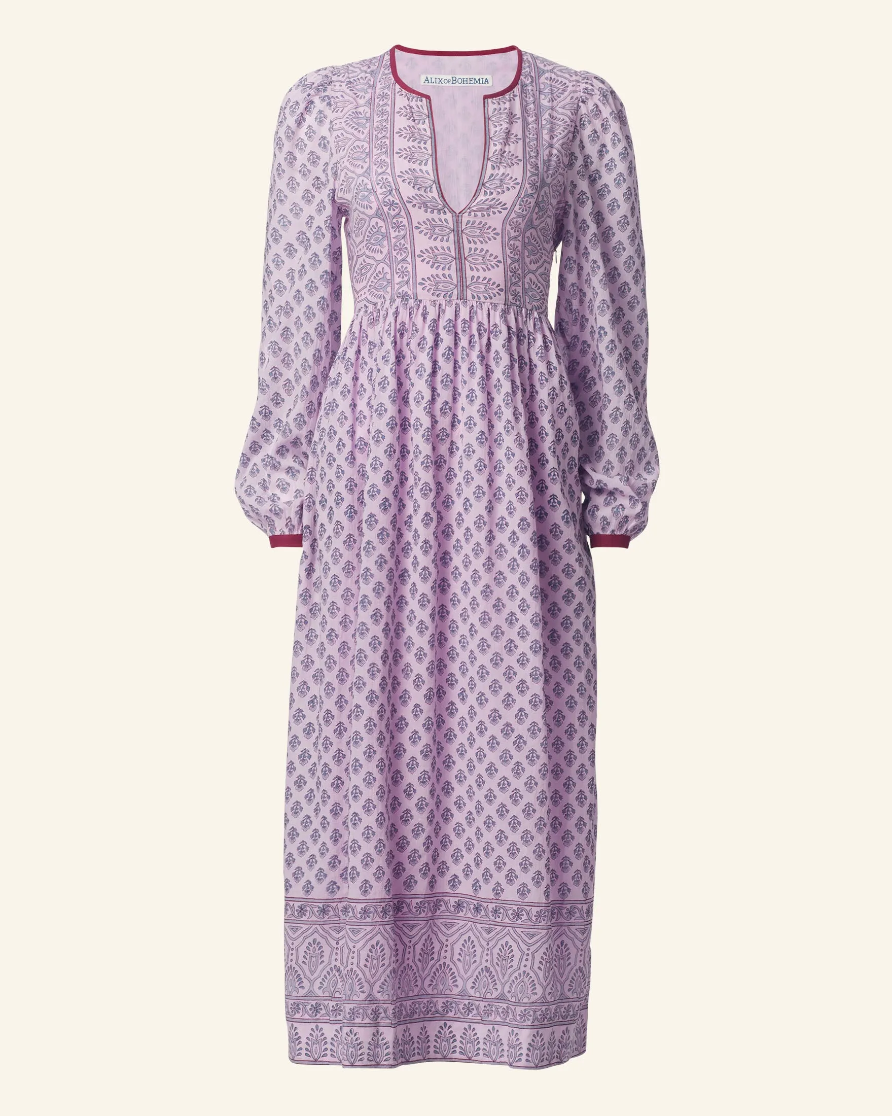 Winifred Lilac Bhutti Dress sold by Alix of Bohemia product image thumbnail 4