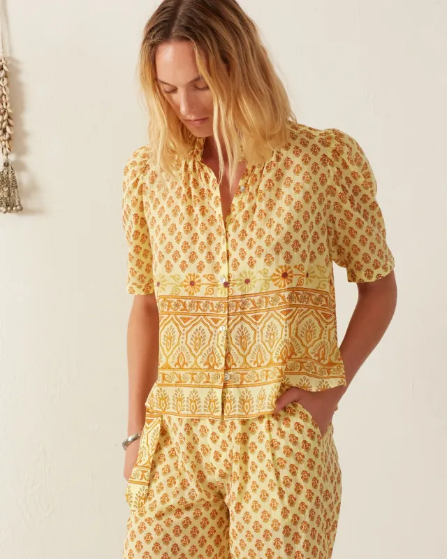 Winnie Saffron Bhutti Shirt sold by Alix of Bohemia