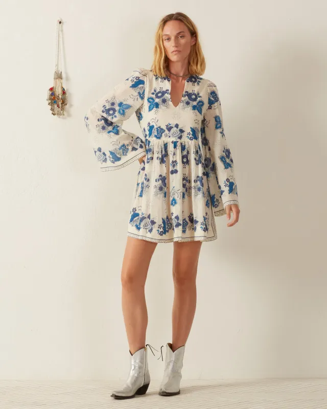 Silvie Blue China Panel Dress made by Alix of Bohemia