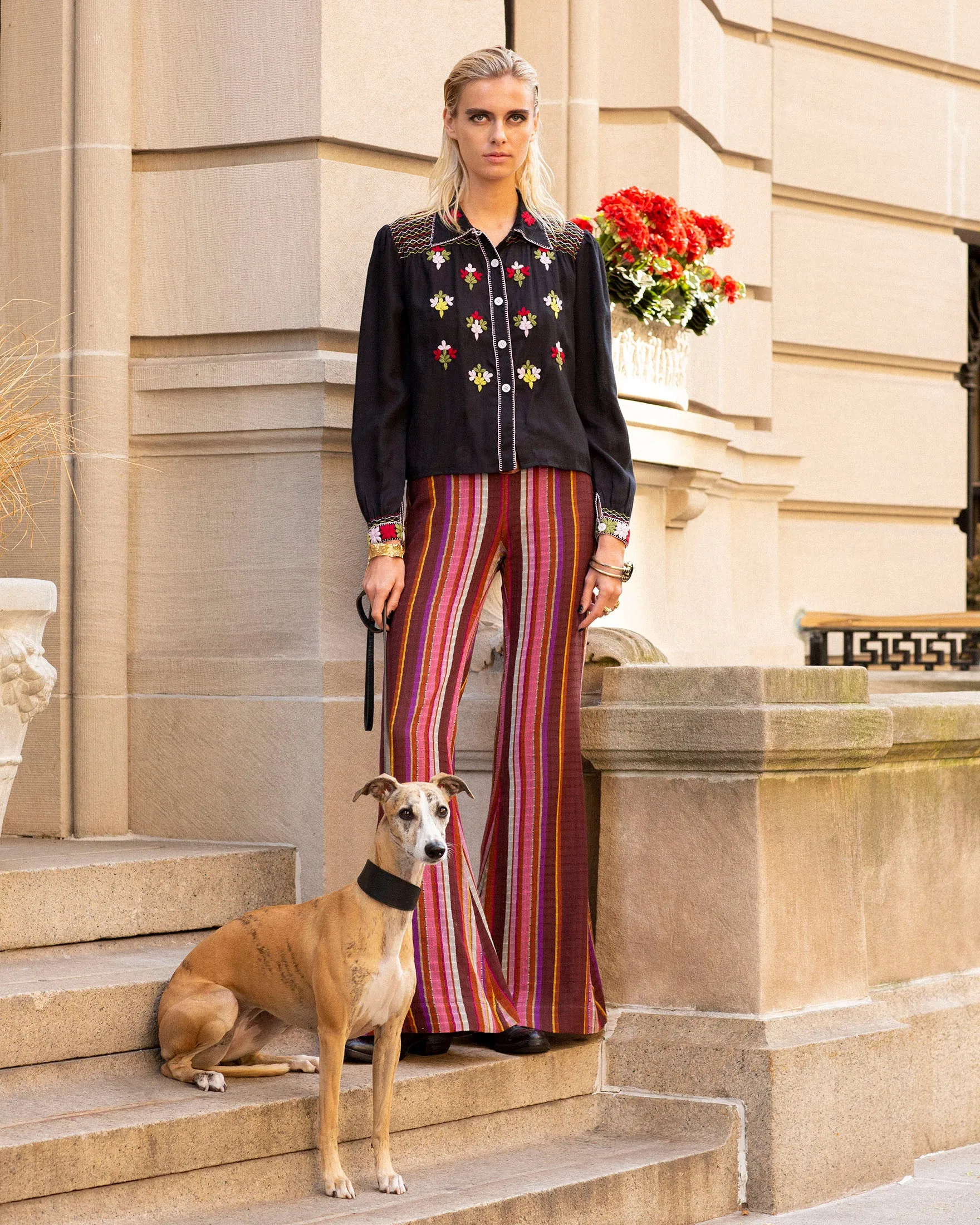 Priscilla Smoke Smocked Blouse sold by Alix of Bohemia product image thumbnail 5