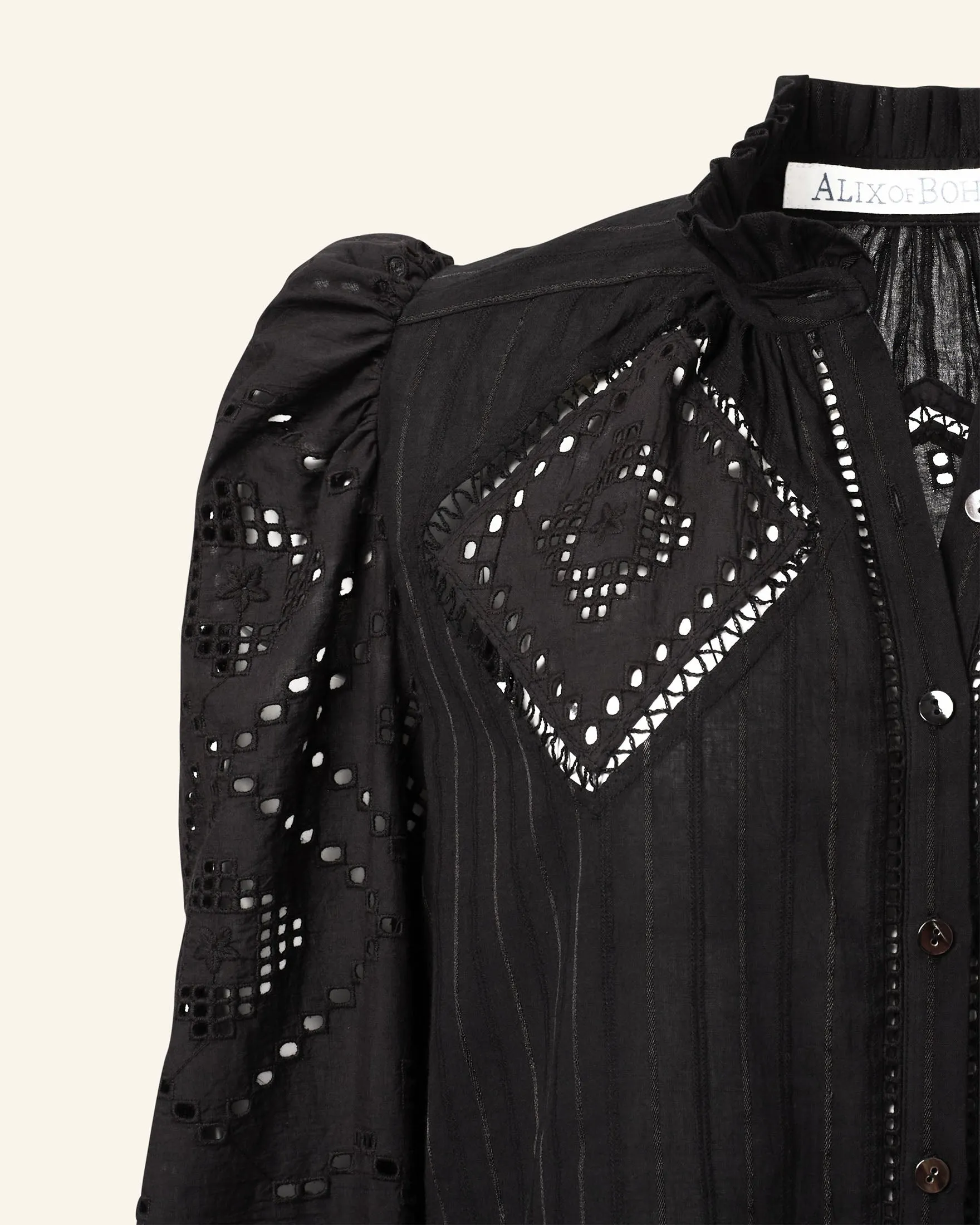 Annabel Ebony Eyelet Shirt sold by Alix of Bohemia product image thumbnail 4