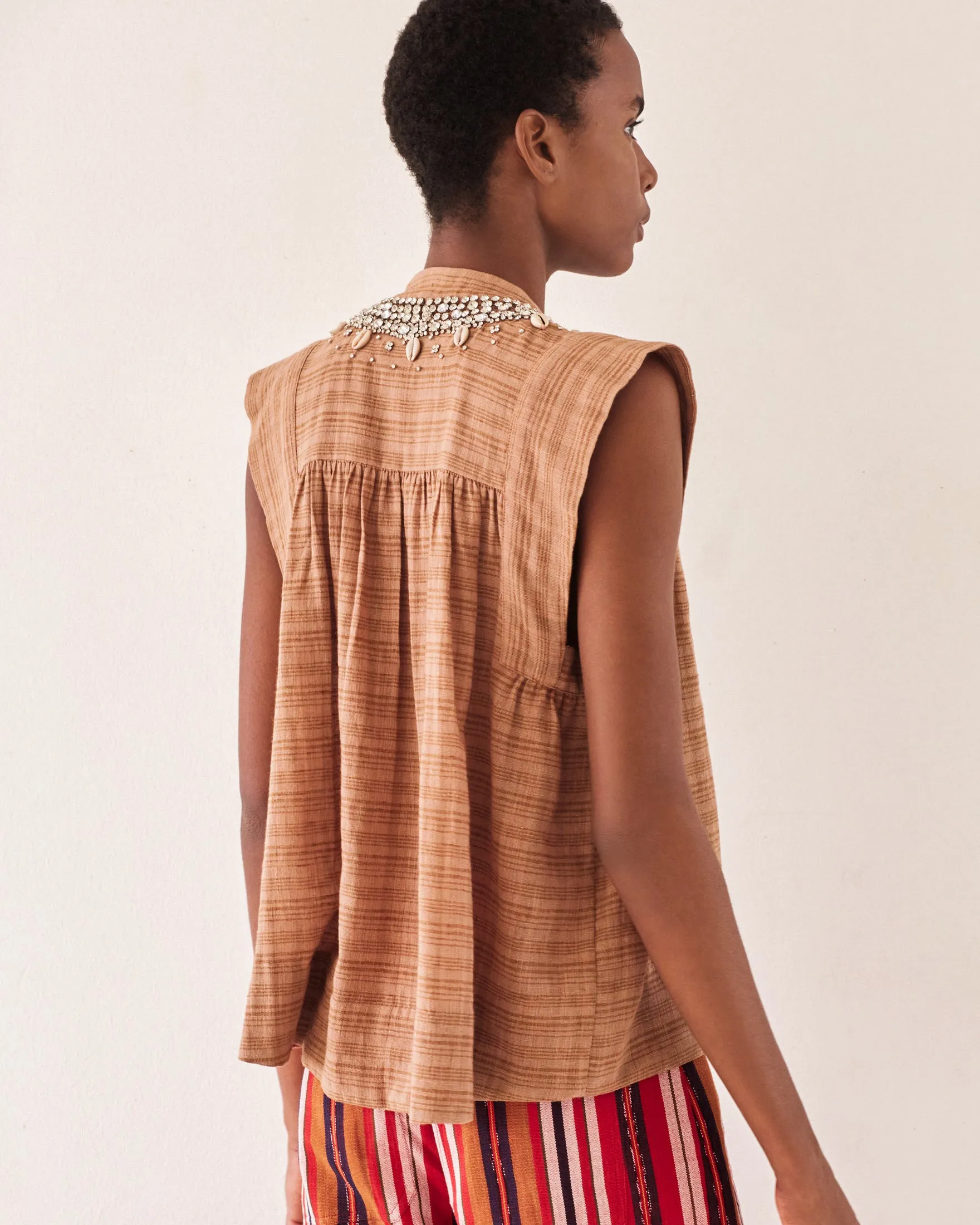 Nehru Shell and Gem Top sold by Alix of Bohemia product image thumbnail 4