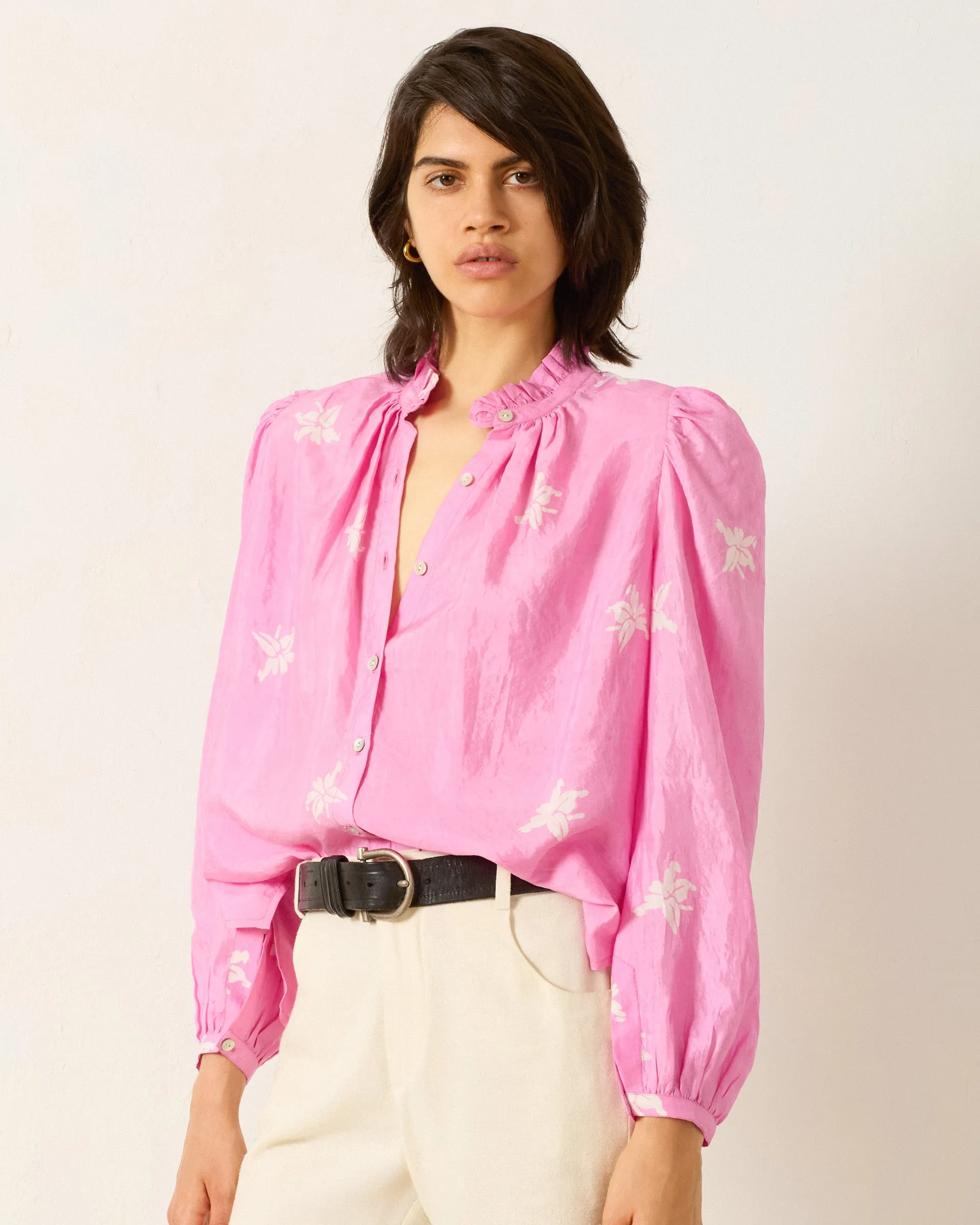 Annabel Pink Jasmine Shirt sold by Alix of Bohemia
