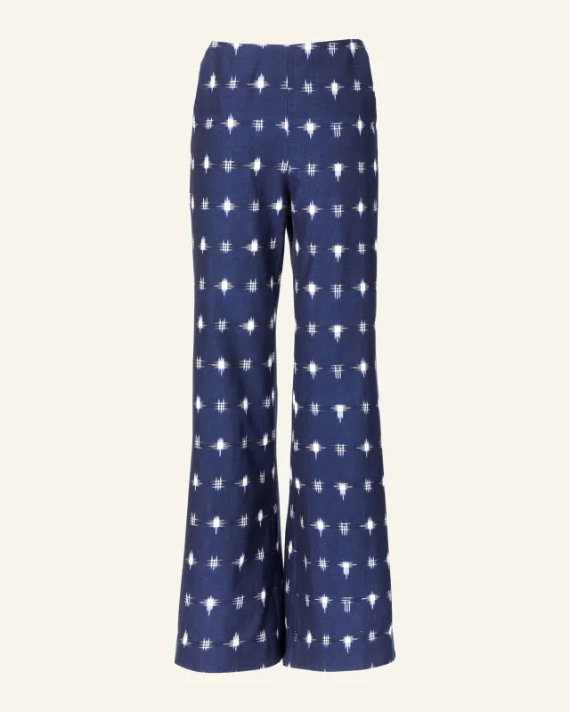 Charles Navy Ikat Spot Pant made by Alix of Bohemia