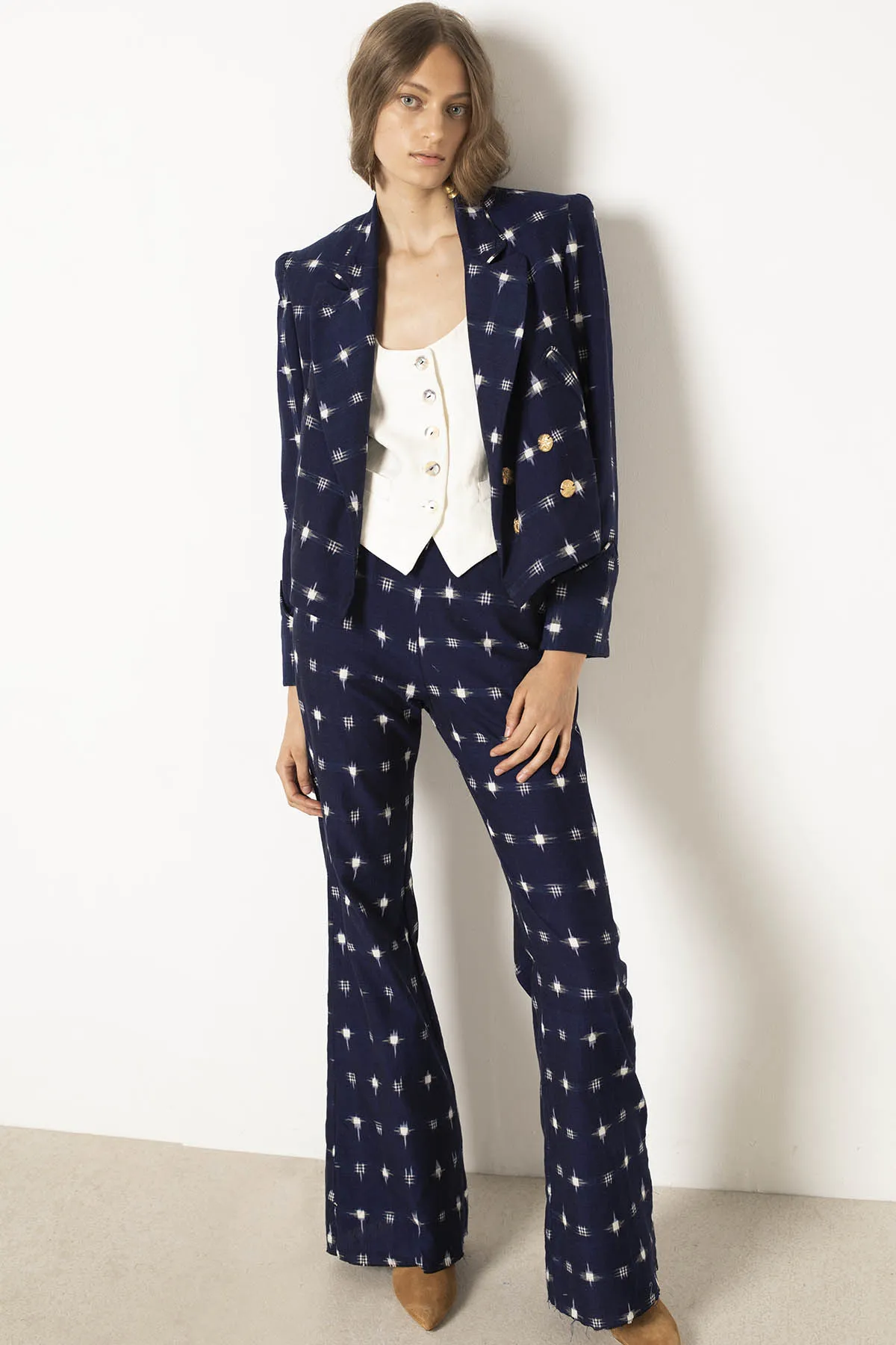 Charles Navy Ikat Spot Pant sold by Alix of Bohemia product image thumbnail 2