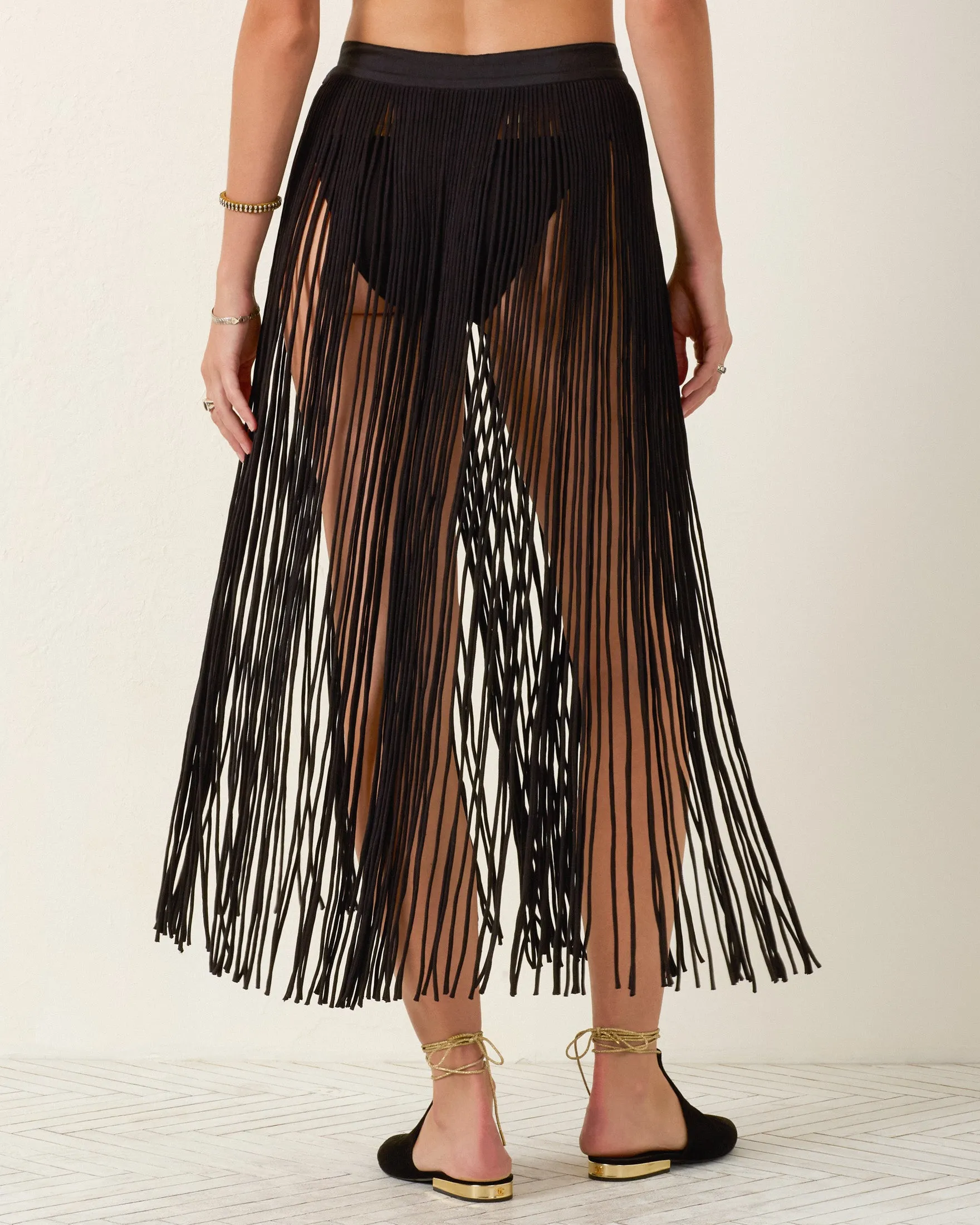 Vanessa Onyx Fringe Skirt sold by Alix of Bohemia product image thumbnail 2