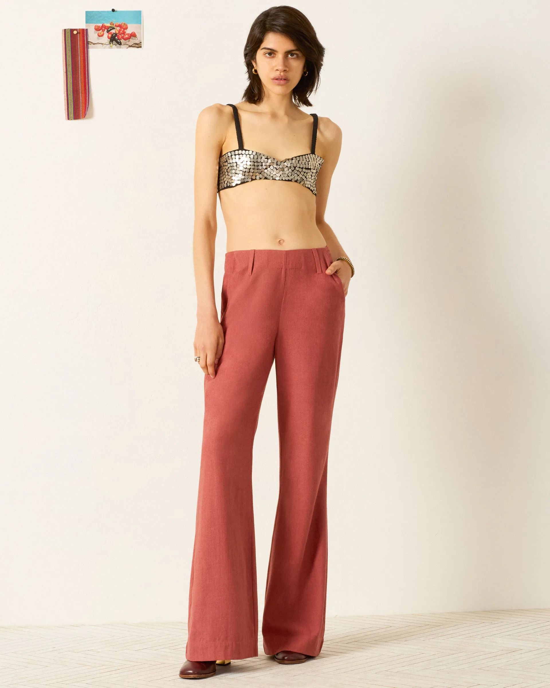 Charlie Red Ochre Silk Pant sold by Alix of Bohemia product image thumbnail 3