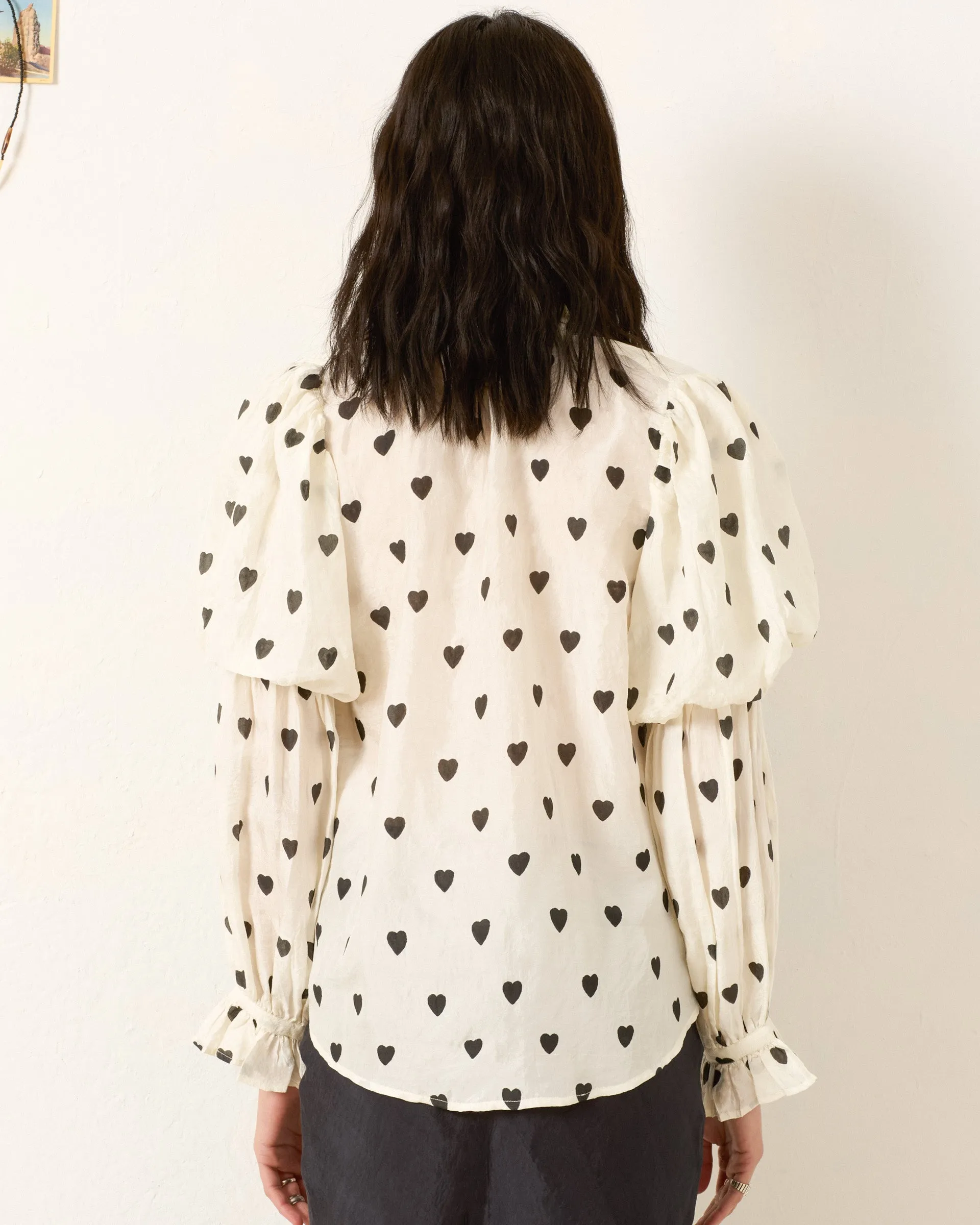 Mazie Onyx Heart Silk Shirt sold by Alix of Bohemia product image thumbnail 4