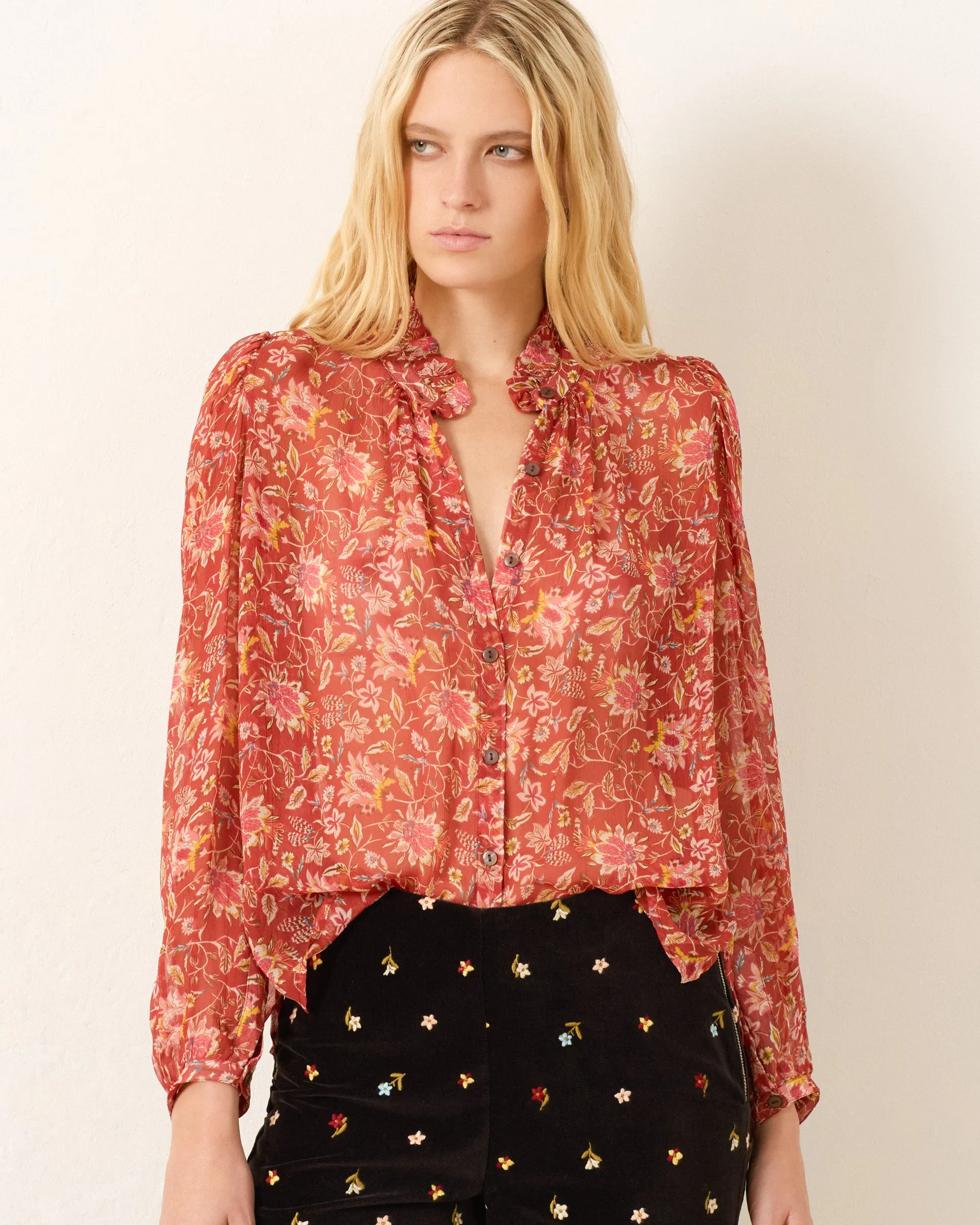 Annabel Sunset Ember Shirt sold by Alix of Bohemia