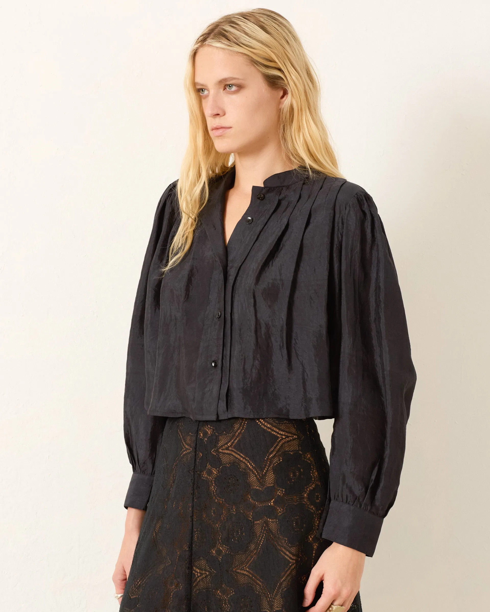 Ryle Onyx Silk Shirt sold by Alix of Bohemia product image thumbnail 2
